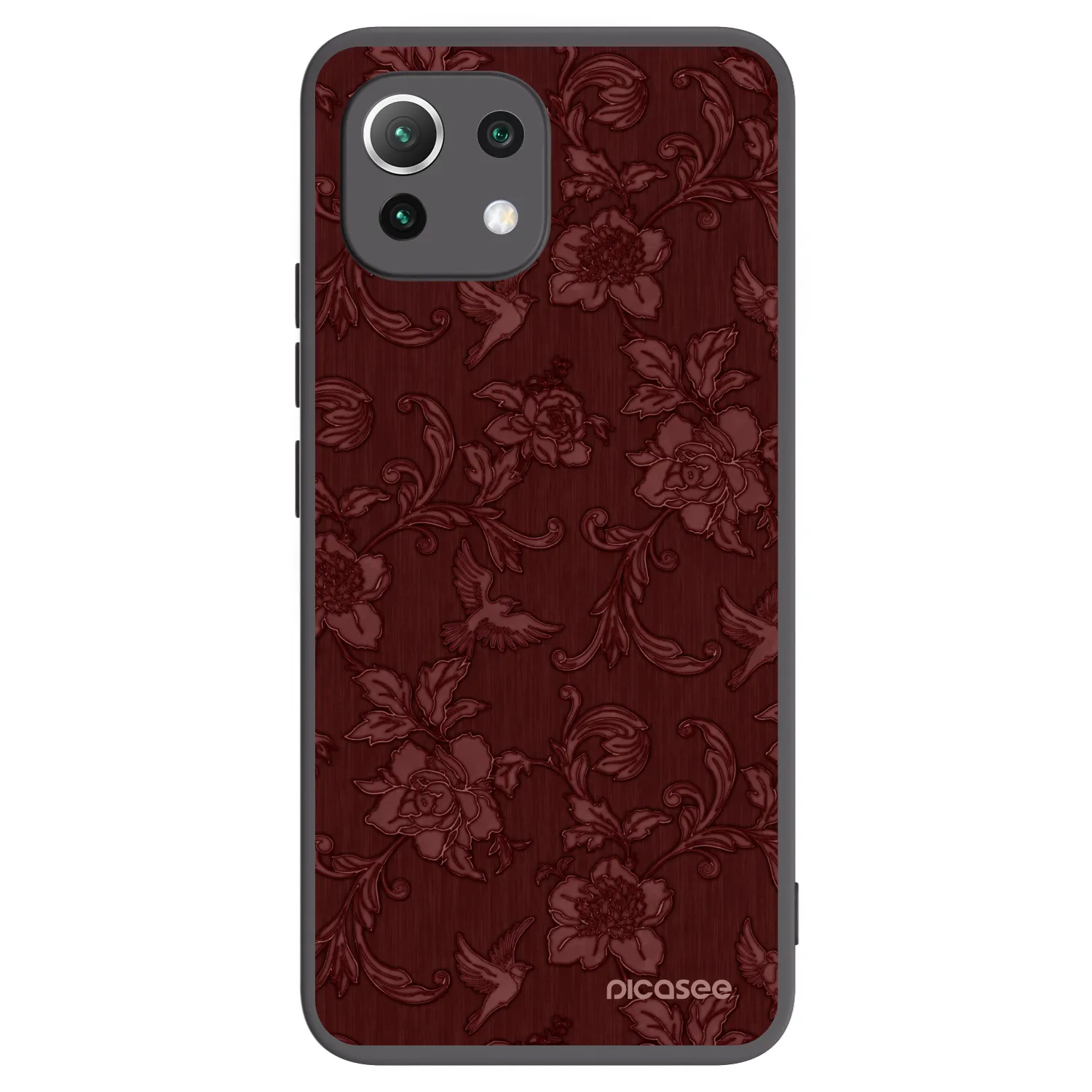 Picasee Μαύρη θήκη σιλικόνης για Xiaomi Mi 11 Lite - Red Elegance