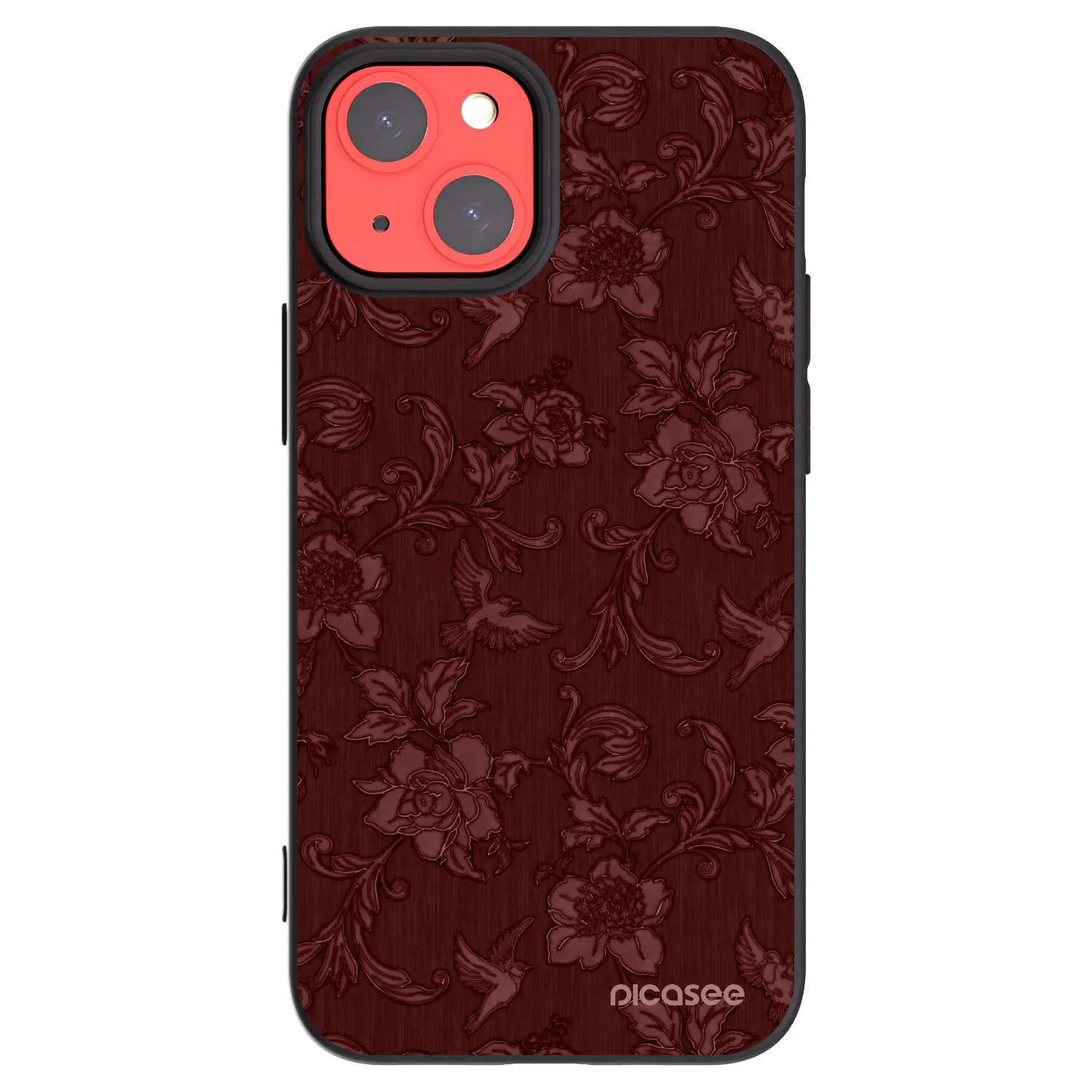 Picasee Μαύρη θήκη σιλικόνης για Apple iPhone 13 mini - Red Elegance