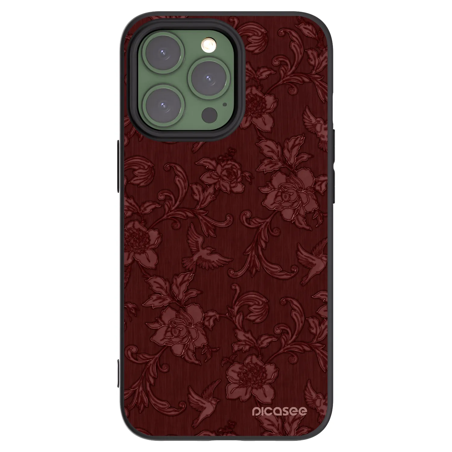 Picasee Μαύρη θήκη σιλικόνης για Apple iPhone 13 Pro - Red Elegance