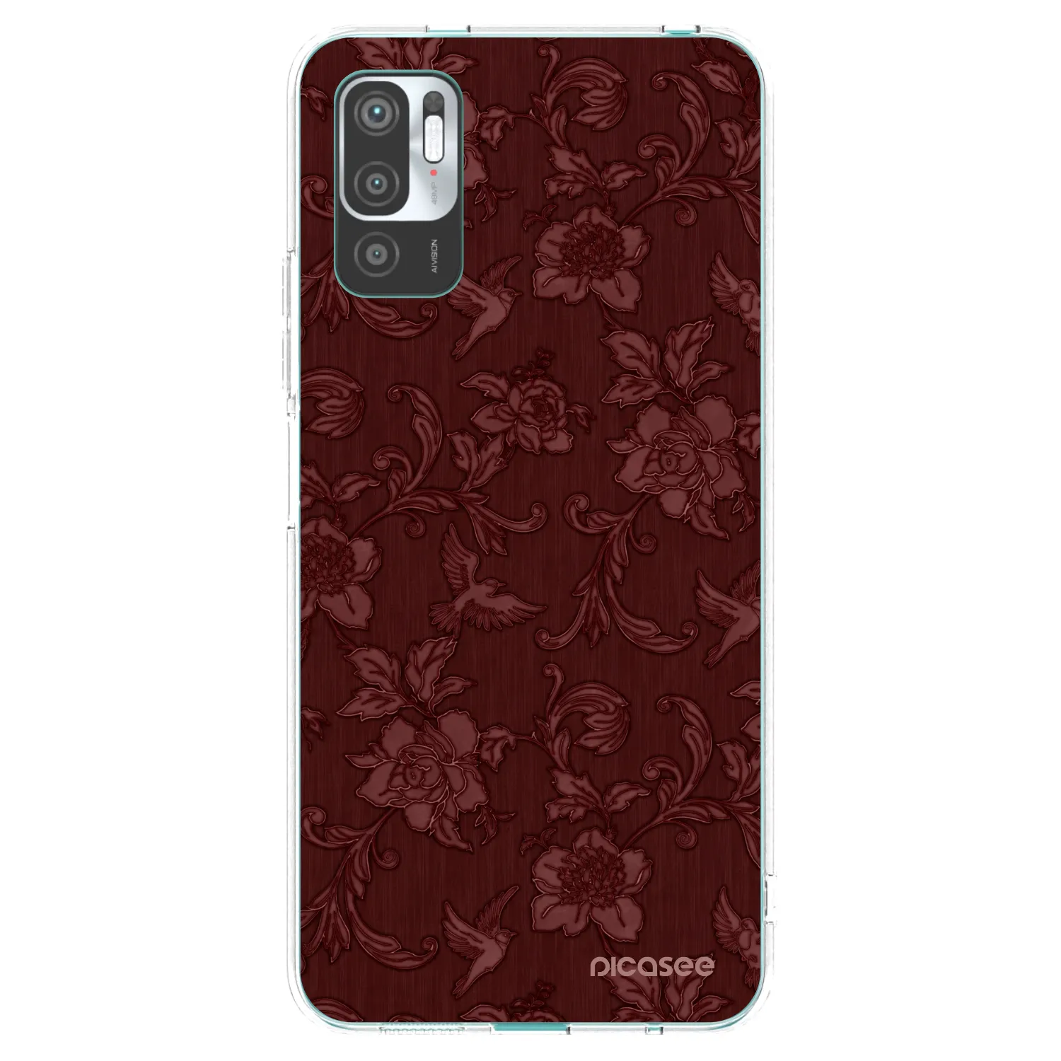 Picasee διαφανής θήκη σιλικόνης Xiaomi Redmi Note 10 5G - Red Elegance