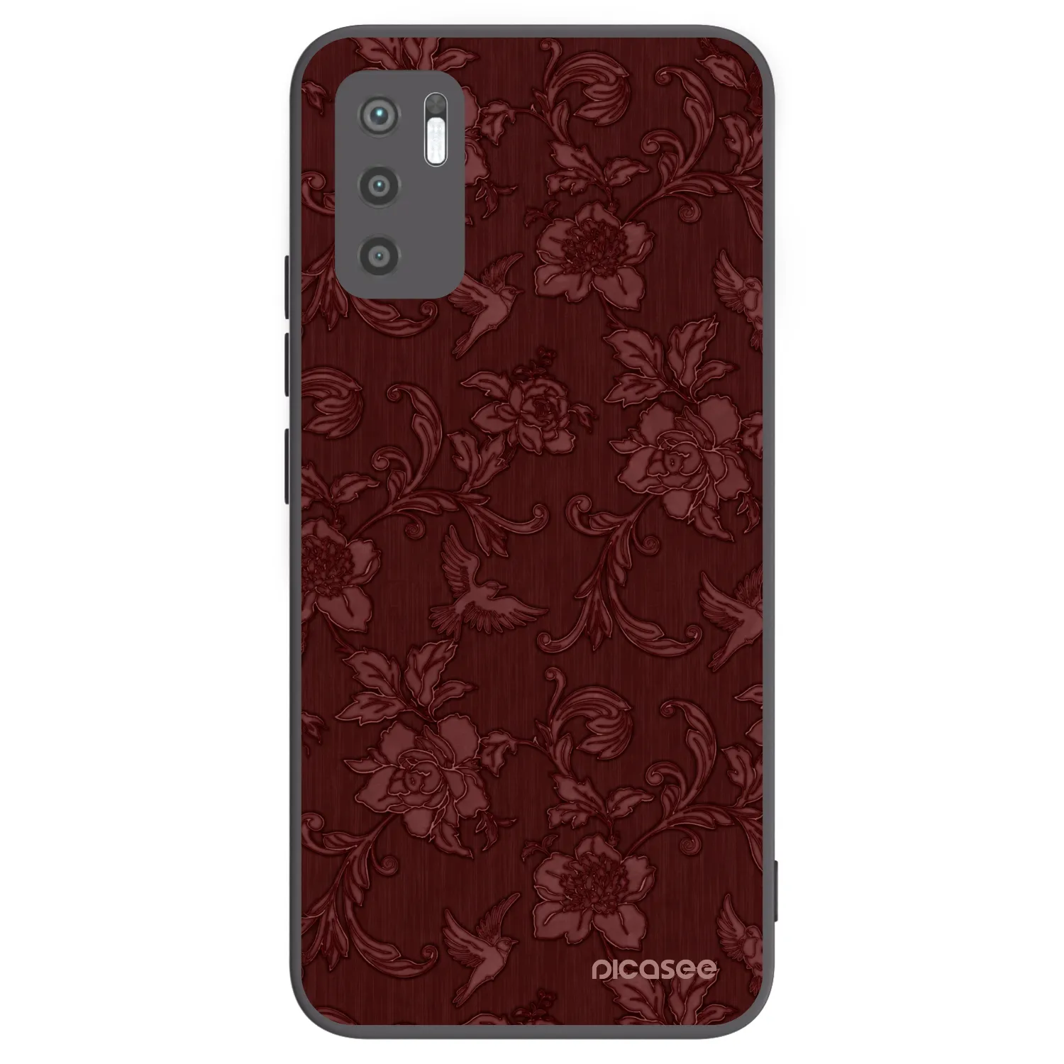 Picasee Μαύρη θήκη σιλικόνης για Xiaomi Redmi Note 10 5G - Red Elegance
