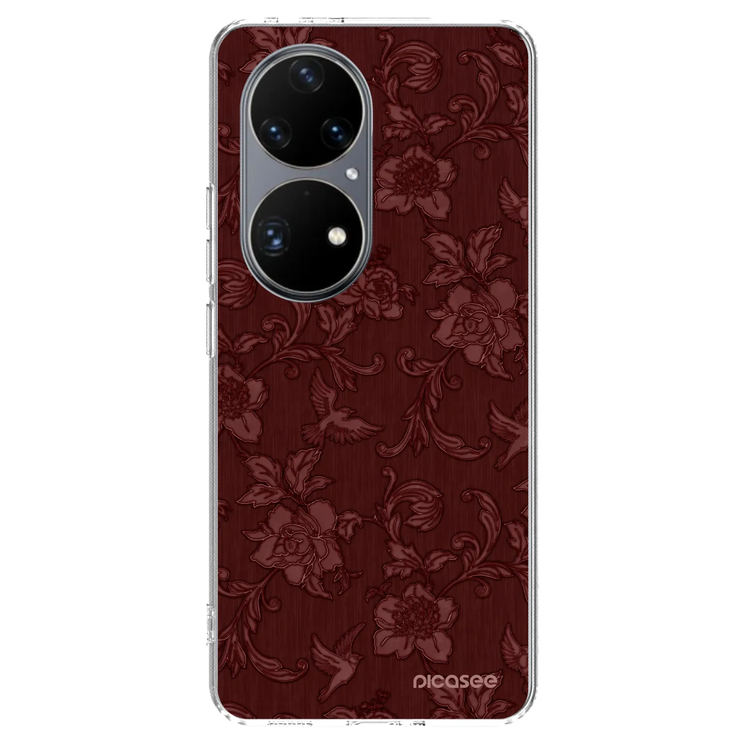 Picasee διαφανής θήκη σιλικόνης Huawei P50 - Red Elegance