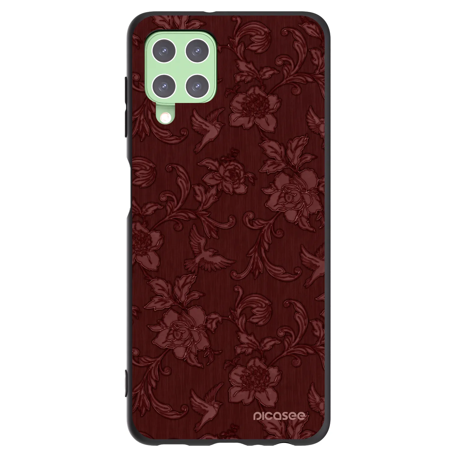Picasee Μαύρη θήκη σιλικόνης για Samsung Galaxy A22 A225F 4G - Red Elegance