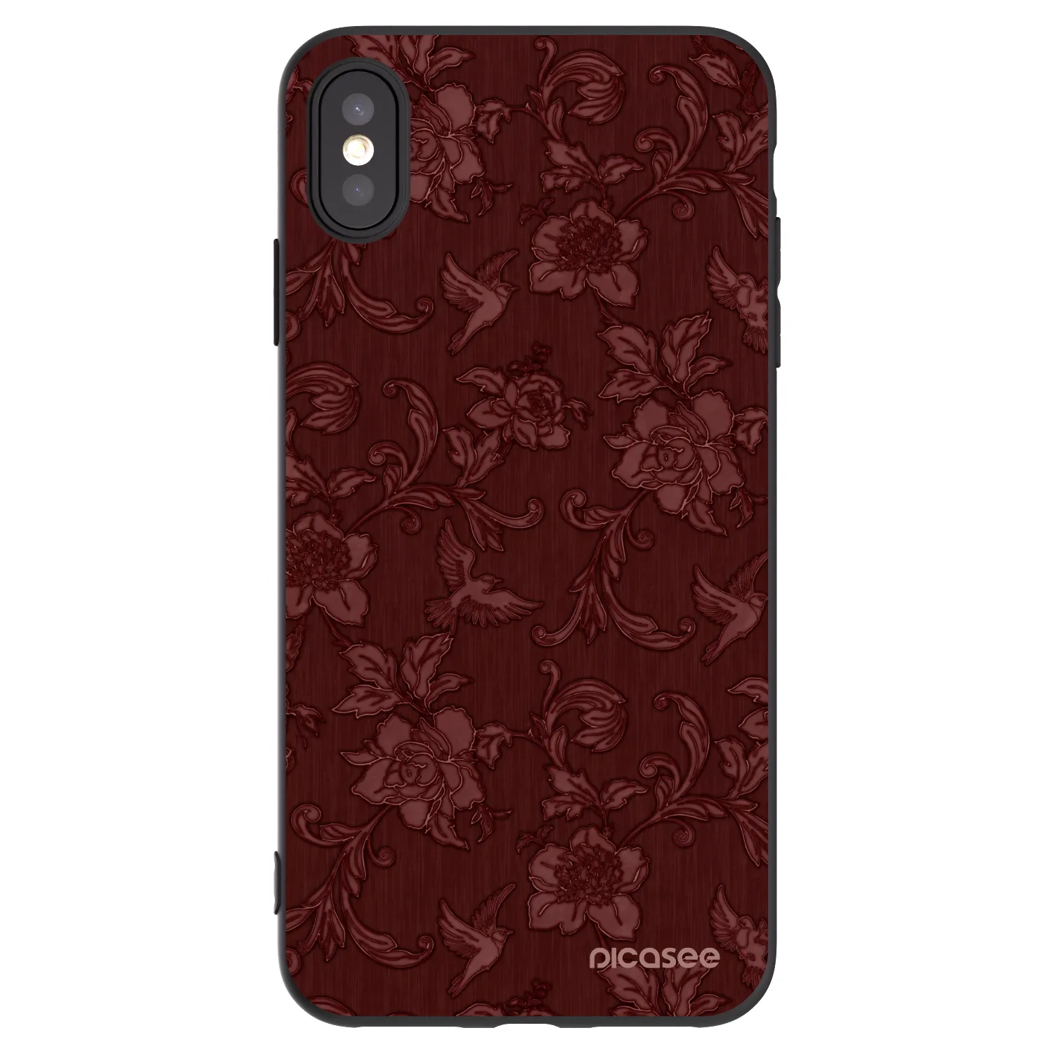 Picasee Μαύρη θήκη σιλικόνης για Apple iPhone XS Max - Red Elegance