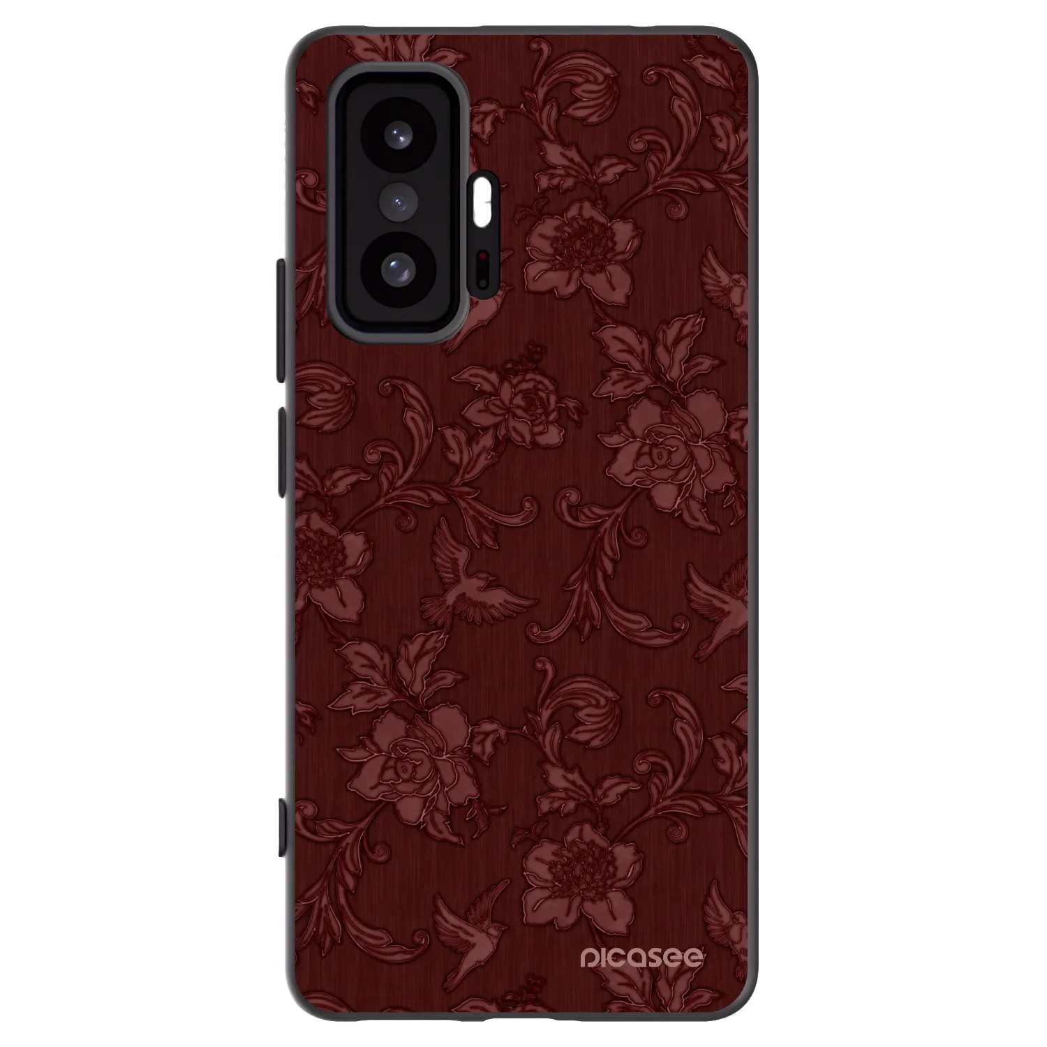 Picasee Μαύρη θήκη σιλικόνης για Xiaomi 11T Pro - Red Elegance