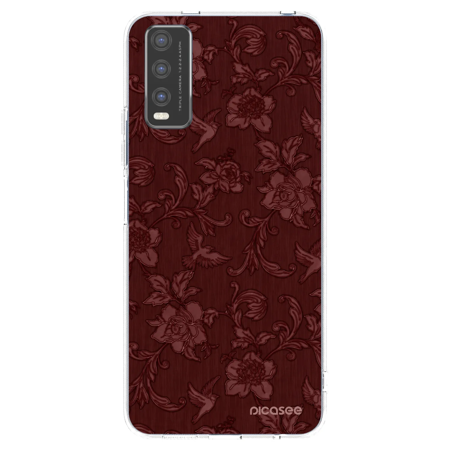 Picasee διαφανής θήκη σιλικόνης Vivo Y20s - Red Elegance