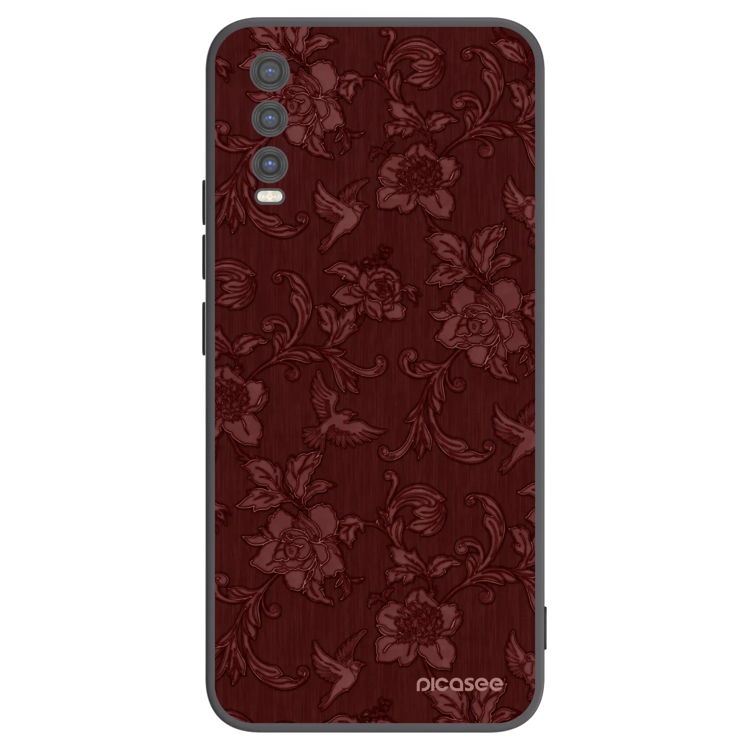 Picasee Μαύρη θήκη σιλικόνης για Vivo Y20s - Red Elegance