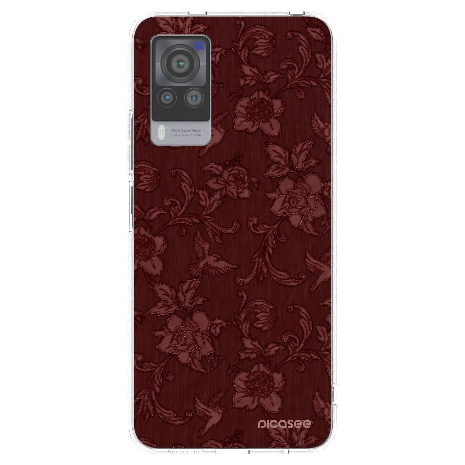 Picasee διαφανής θήκη σιλικόνης Vivo X60 Pro 5G - Red Elegance