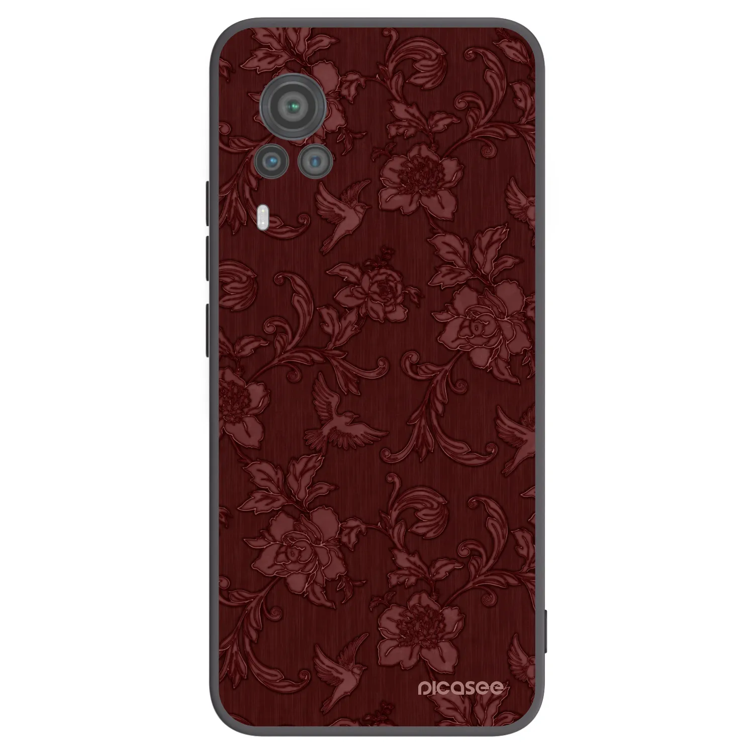 Picasee Μαύρη θήκη σιλικόνης για Vivo X60 Pro 5G - Red Elegance