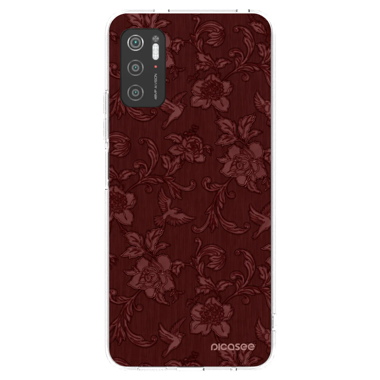 Picasee διαφανής θήκη σιλικόνης Xiaomi Poco M3 Pro 5G - Red Elegance