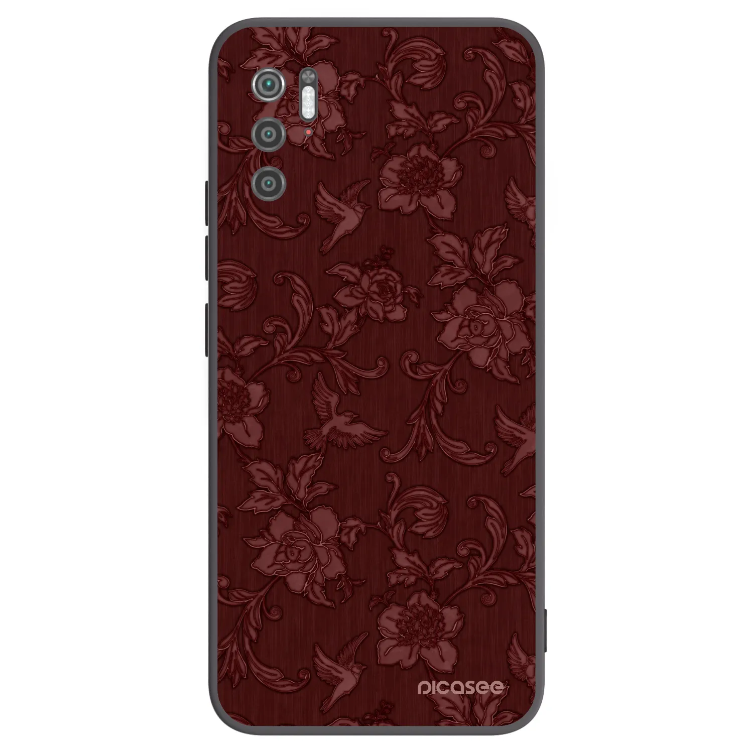 Picasee Μαύρη θήκη σιλικόνης για Xiaomi Poco M3 Pro 5G - Red Elegance