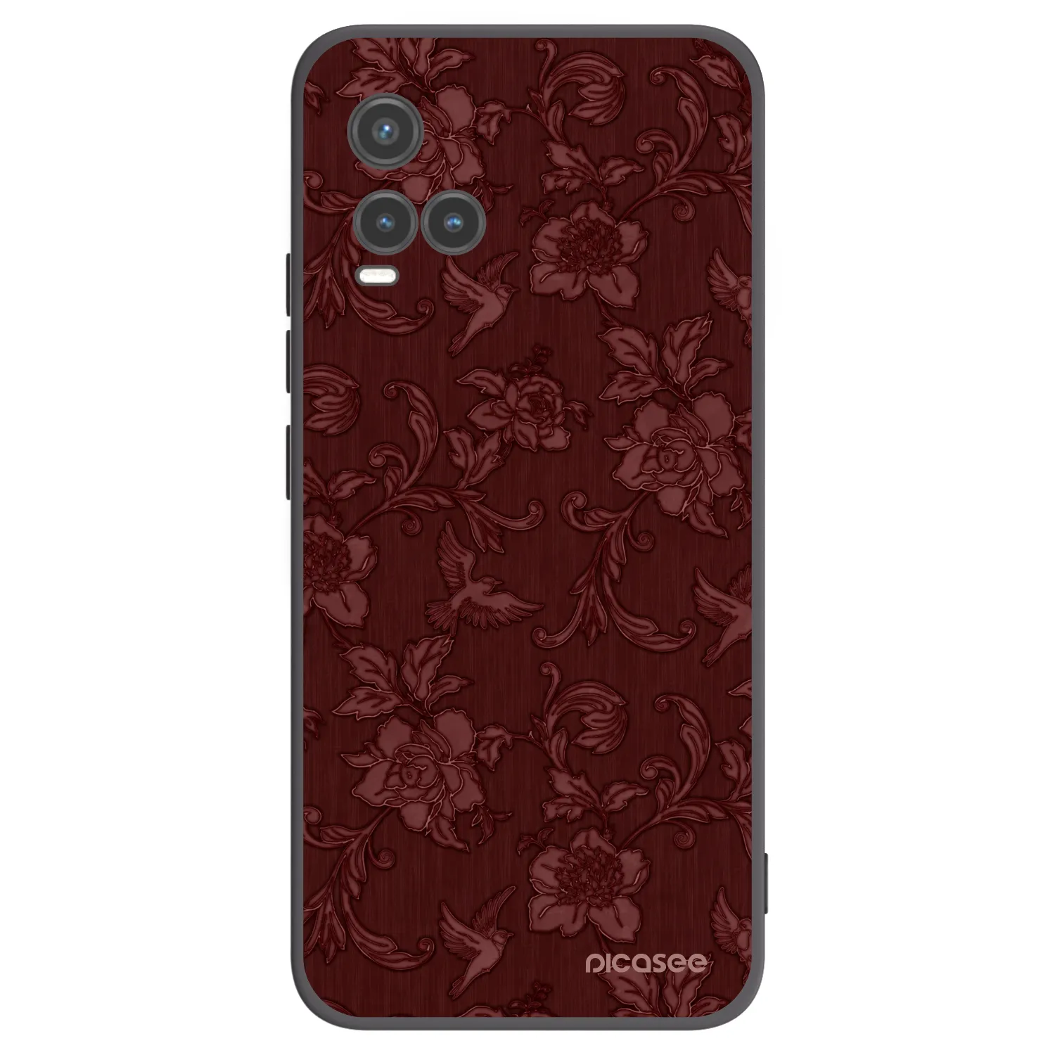 Picasee Μαύρη θήκη σιλικόνης για Vivo Y33s - Red Elegance