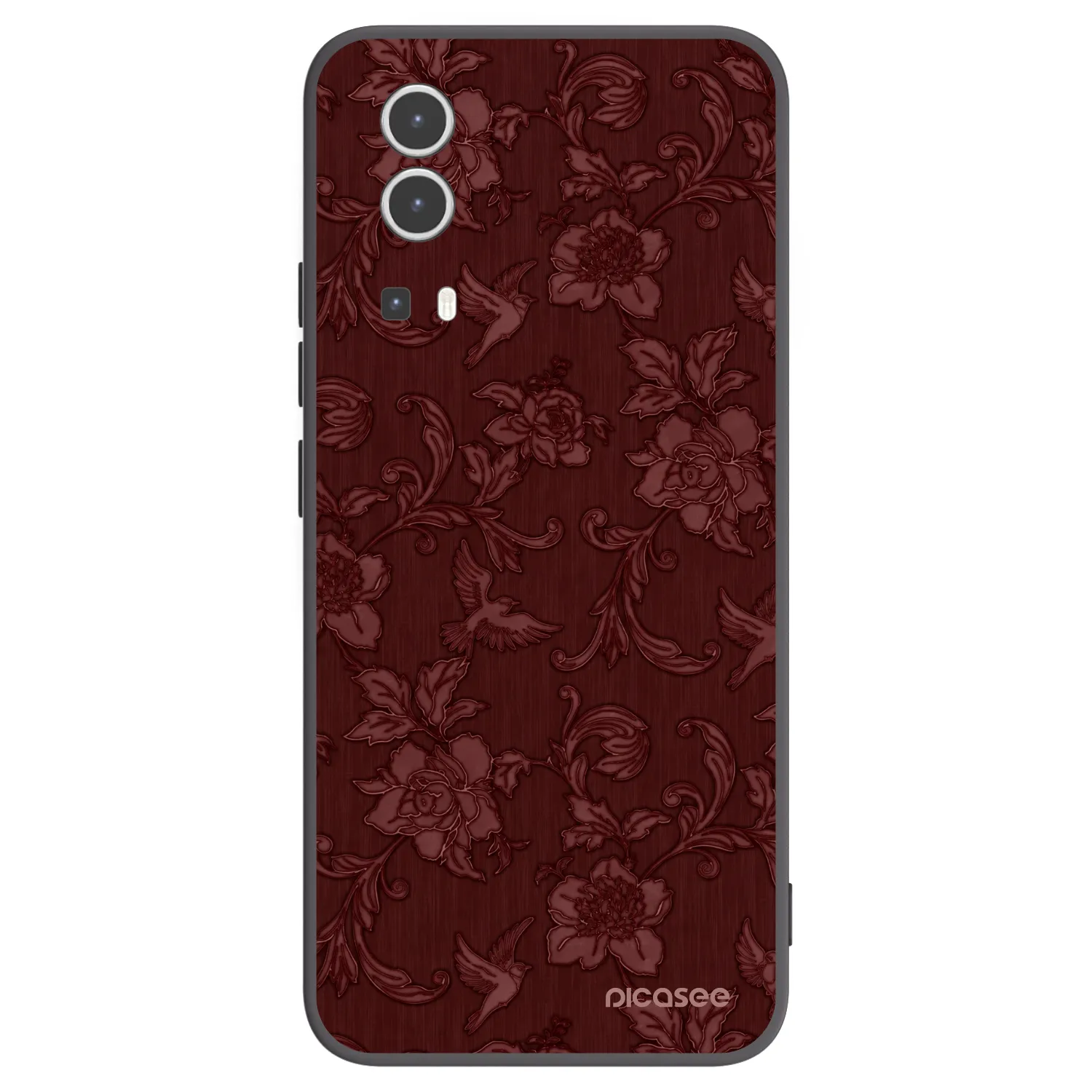 Picasee Μαύρη θήκη σιλικόνης για Vivo Y72 5G - Red Elegance