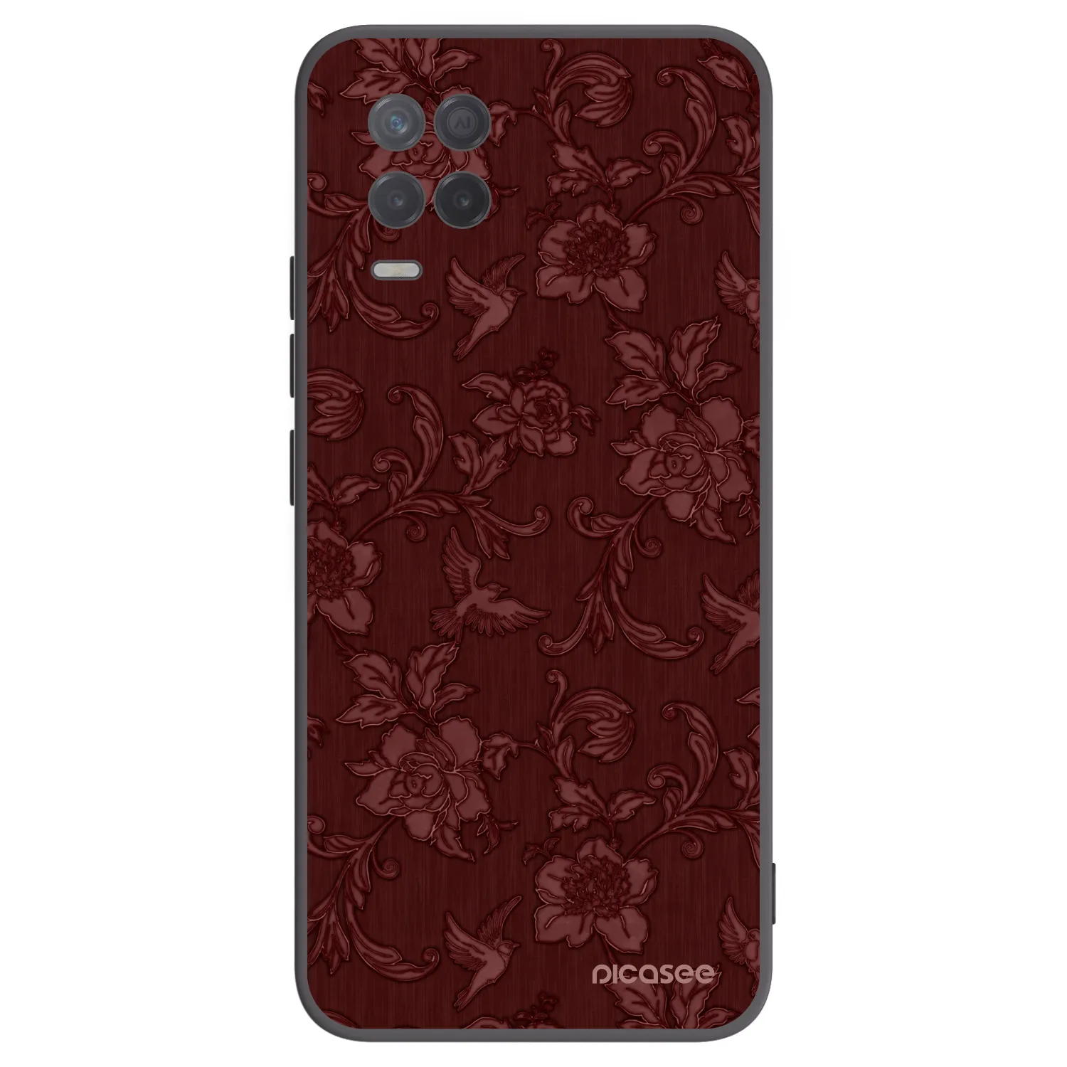 Picasee Μαύρη θήκη σιλικόνης για Realme 8 5G - Red Elegance