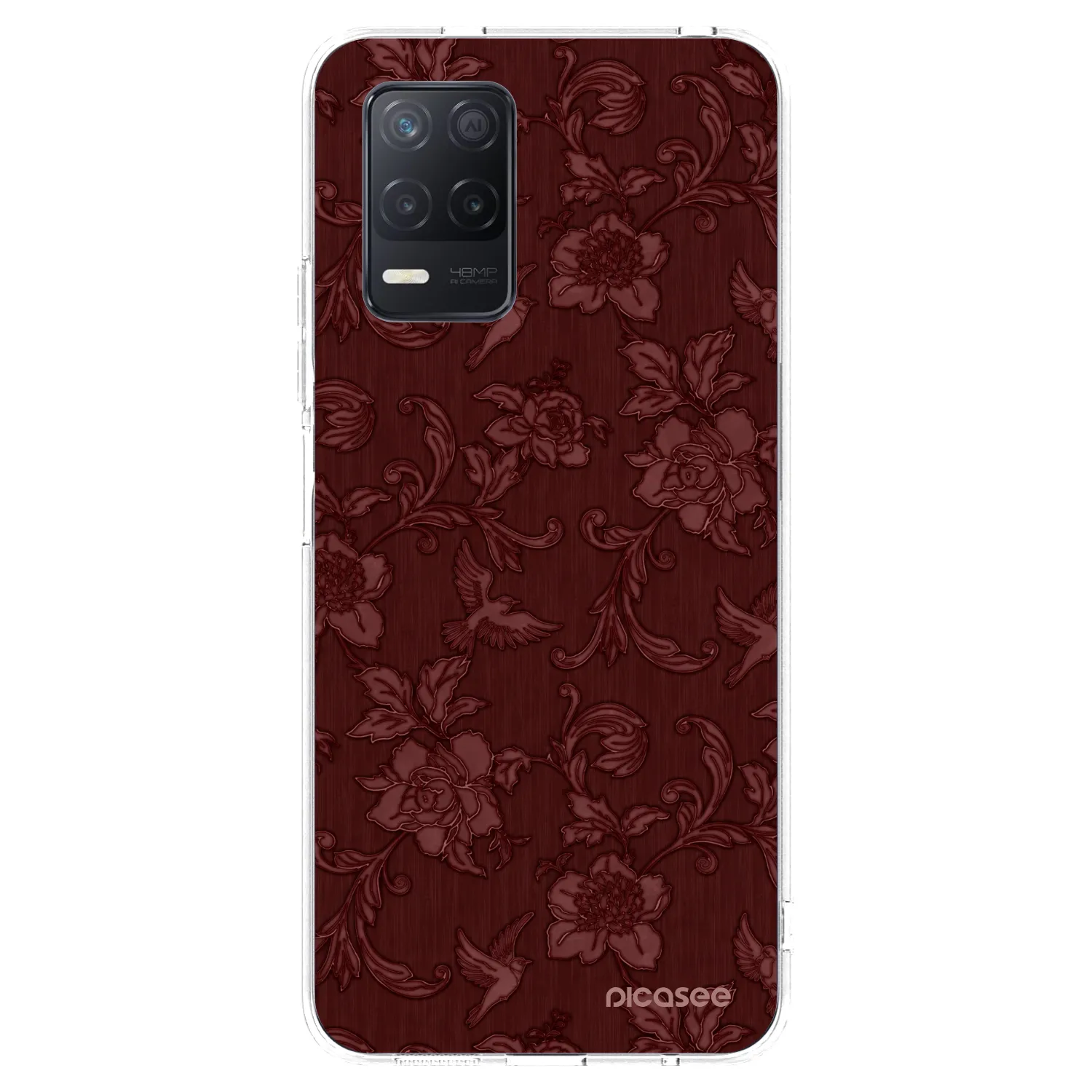 Picasee διαφανής θήκη σιλικόνης Realme 8 5G - Red Elegance