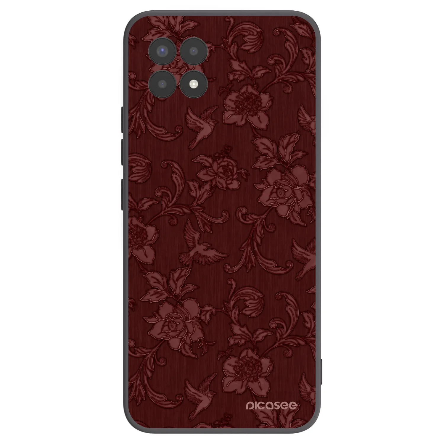 Picasee Μαύρη θήκη σιλικόνης για Realme 8i - Red Elegance