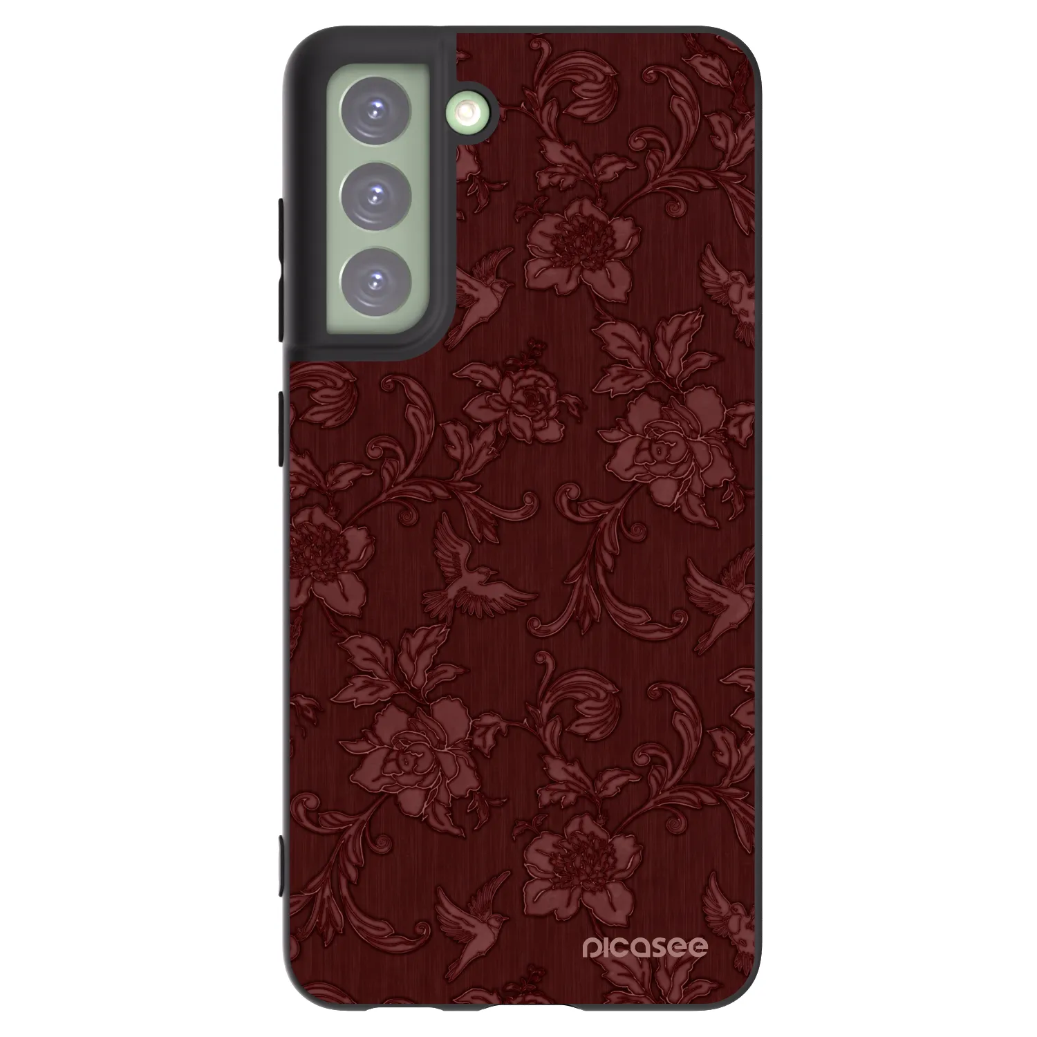 Picasee Μαύρη θήκη σιλικόνης για Samsung Galaxy S21 FE 5G - Red Elegance