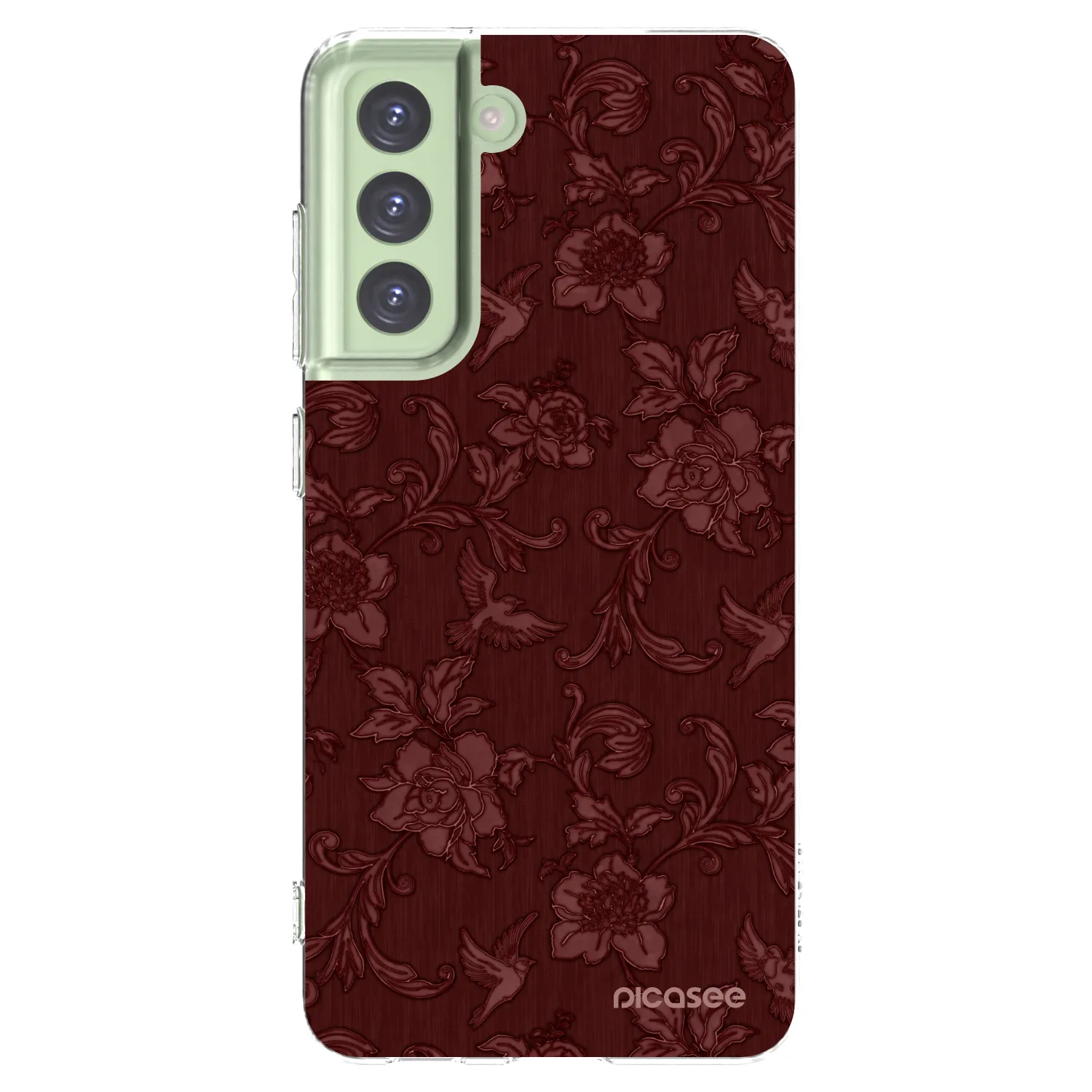 Picasee διαφανής θήκη σιλικόνης Samsung Galaxy S21 FE 5G - Red Elegance