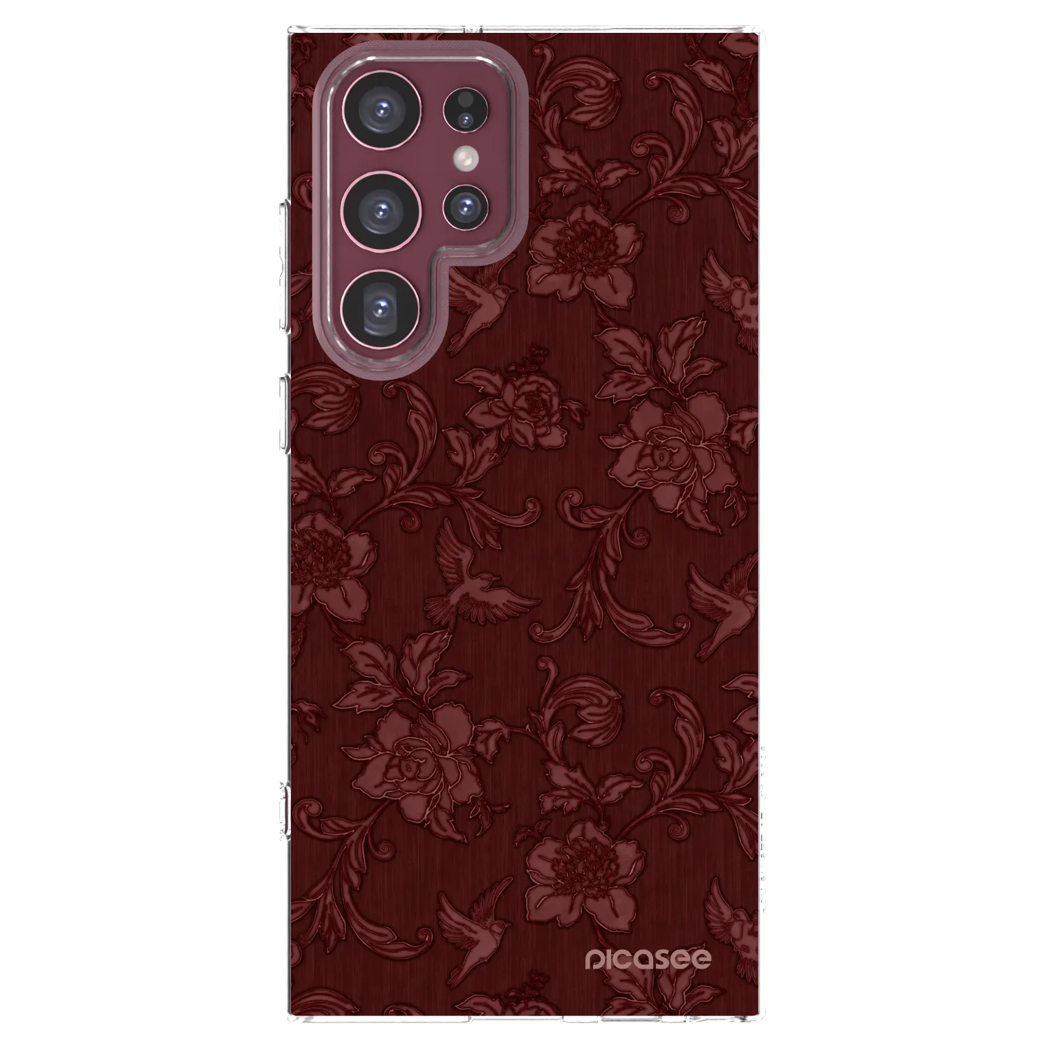 Picasee διαφανής θήκη σιλικόνης Samsung Galaxy S22 Ultra 5G - Red Elegance