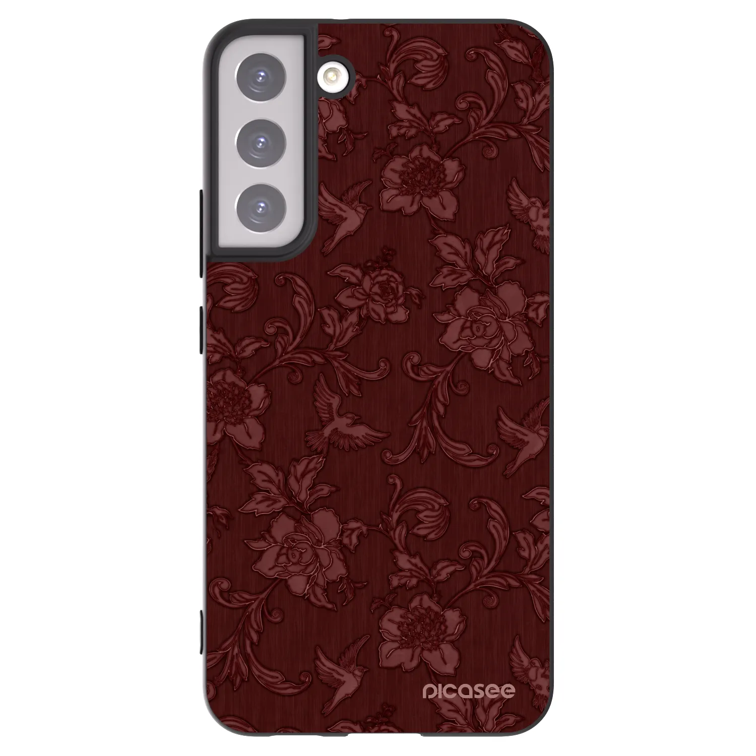 Picasee Μαύρη θήκη σιλικόνης για Samsung Galaxy S22+ 5G - Red Elegance