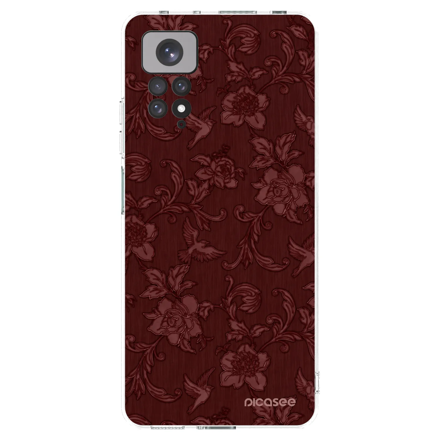 Picasee διαφανής θήκη σιλικόνης Xiaomi Redmi Note 11 - Red Elegance