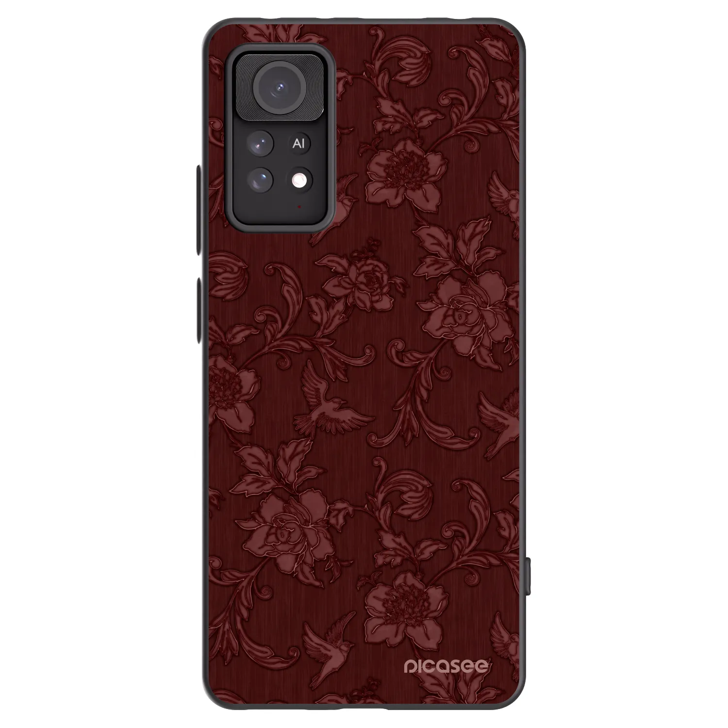 Picasee Μαύρη θήκη σιλικόνης για Xiaomi Redmi Note 11 Pro - Red Elegance