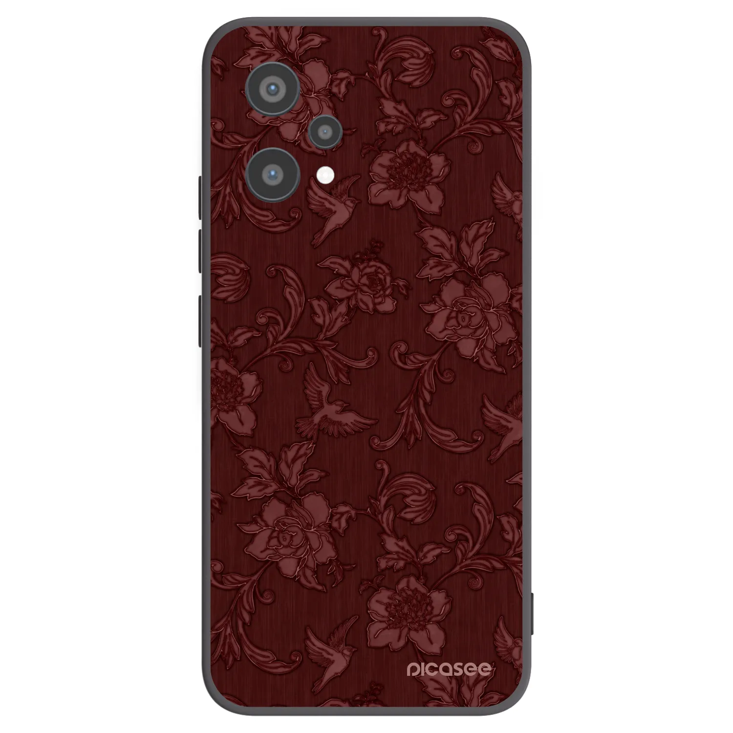 Picasee Μαύρη θήκη σιλικόνης για Realme 9 Pro 5G - Red Elegance