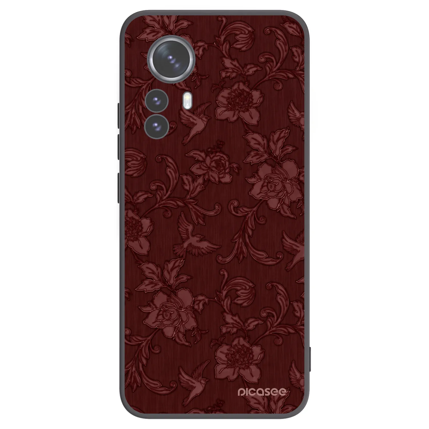 Picasee Μαύρη θήκη σιλικόνης για Xiaomi 12 Pro - Red Elegance