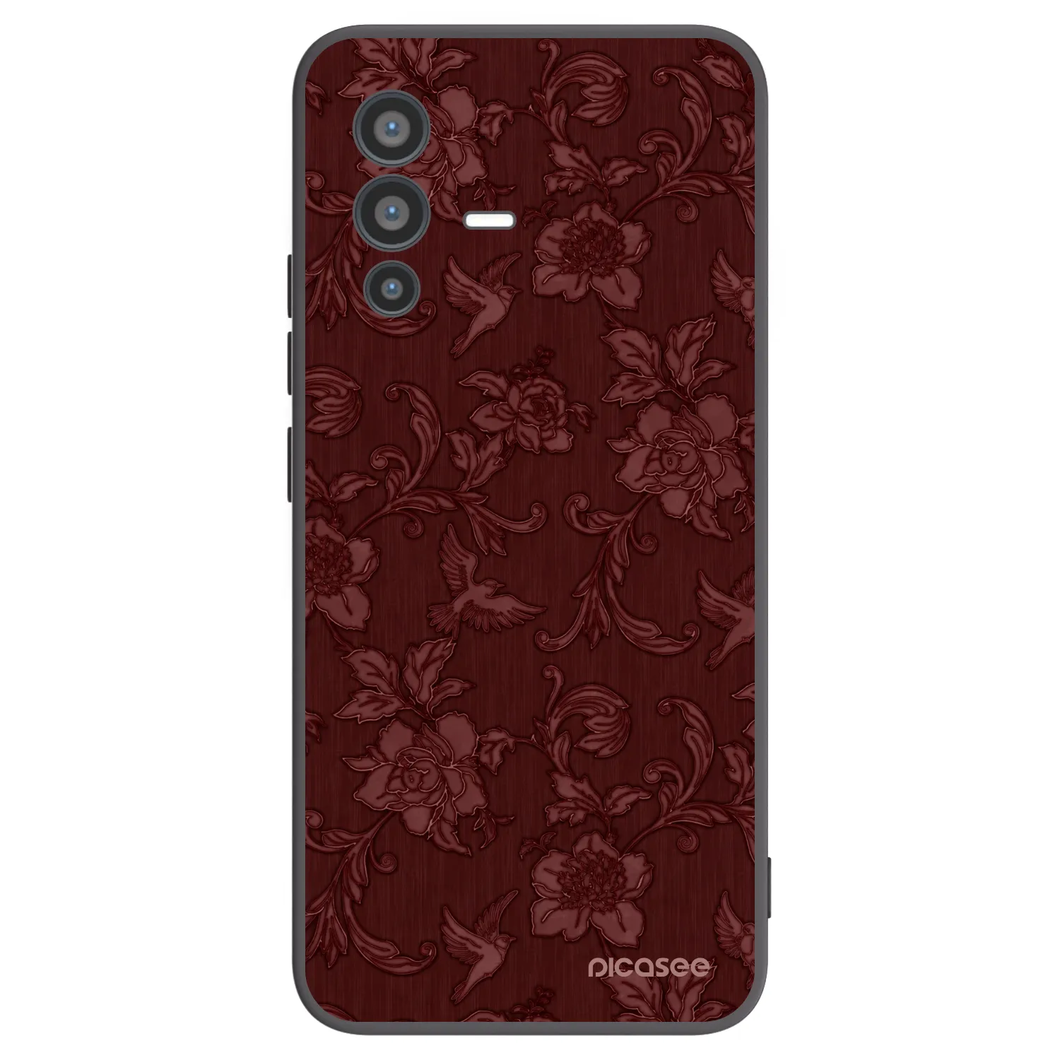Picasee Μαύρη θήκη σιλικόνης για Vivo V23 5G - Red Elegance