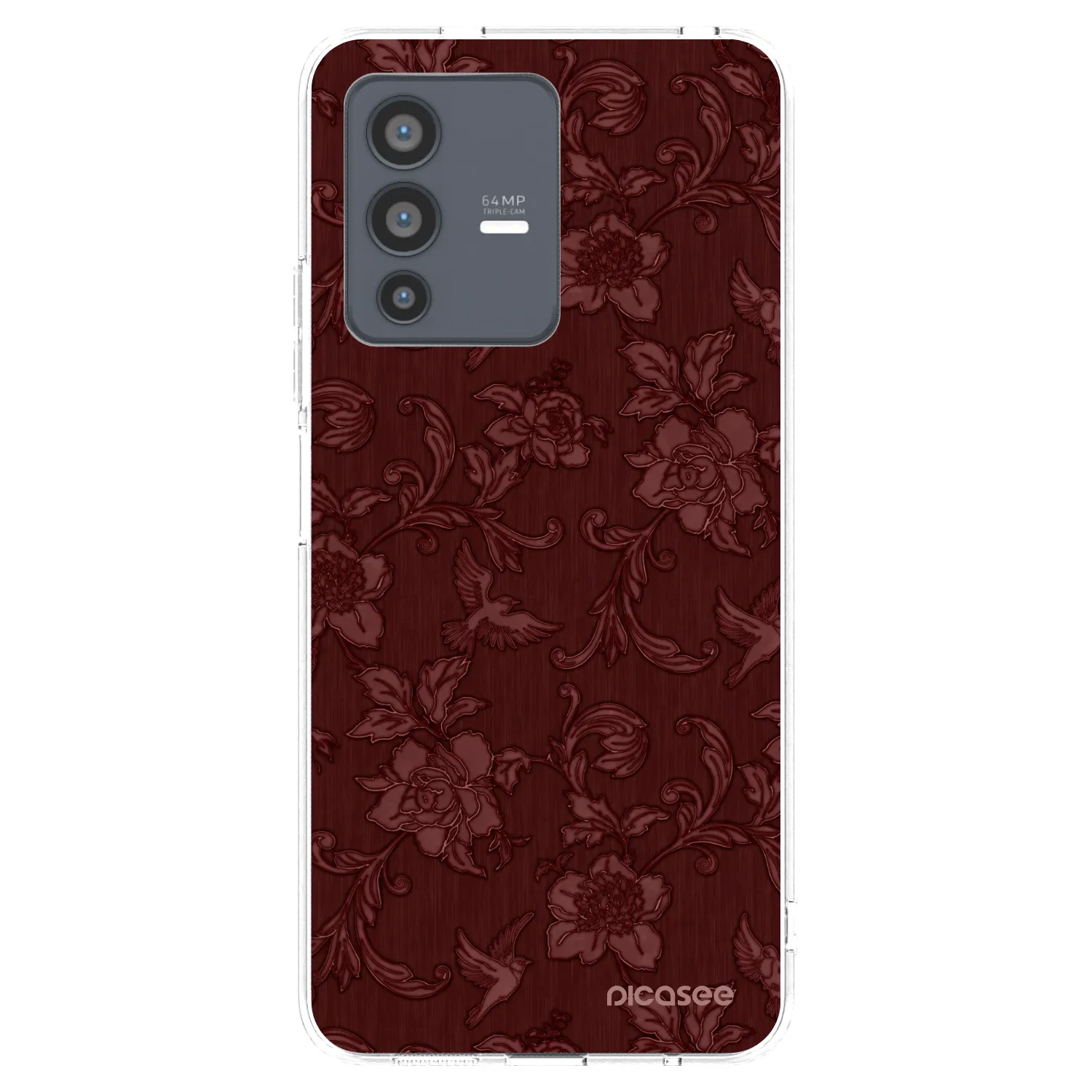Picasee διαφανής θήκη σιλικόνης Vivo V23 5G - Red Elegance
