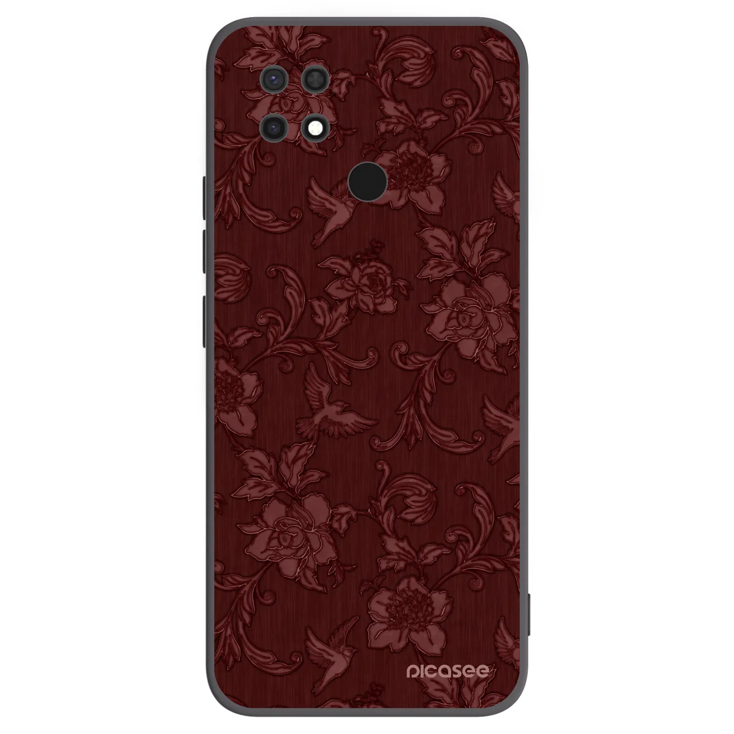 Picasee Μαύρη θήκη σιλικόνης για Xiaomi Redmi 10C - Red Elegance