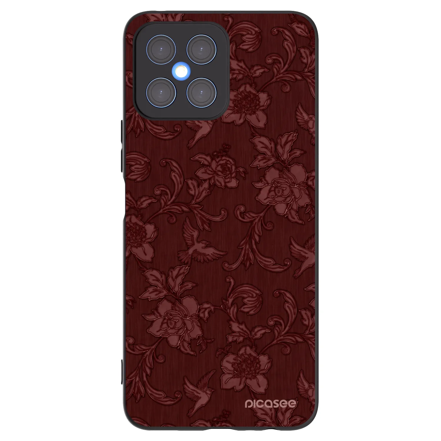 Picasee Μαύρη θήκη σιλικόνης για Honor X8 4G - Red Elegance