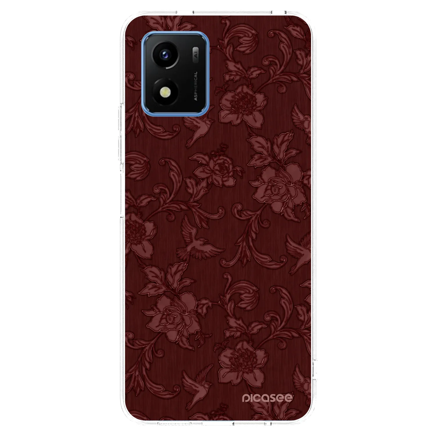 Picasee διαφανής θήκη σιλικόνης Vivo Y01 - Red Elegance