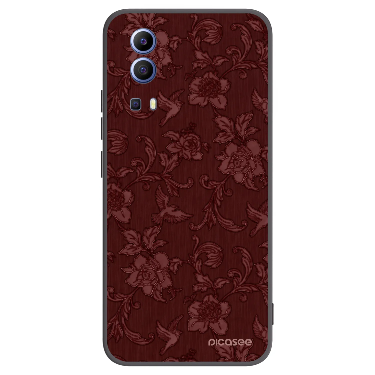 Picasee Μαύρη θήκη σιλικόνης για Vivo Y52 5G - Red Elegance