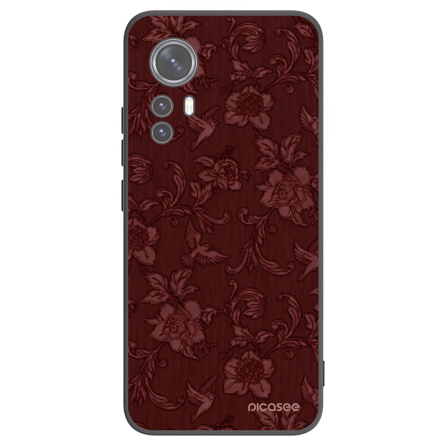 Picasee Μαύρη θήκη σιλικόνης για Xiaomi 12X - Red Elegance