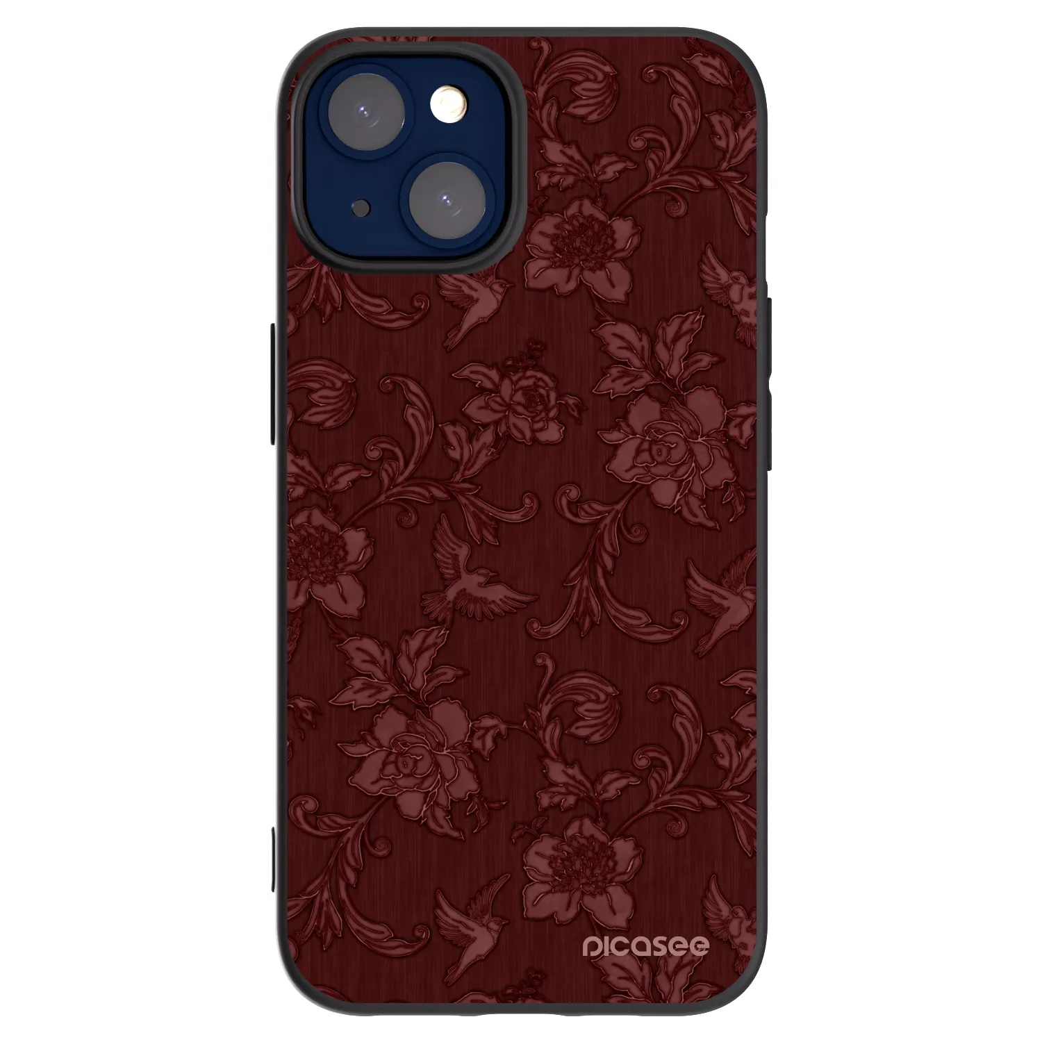 Picasee Μαύρη θήκη σιλικόνης για Apple iPhone 14 - Red Elegance