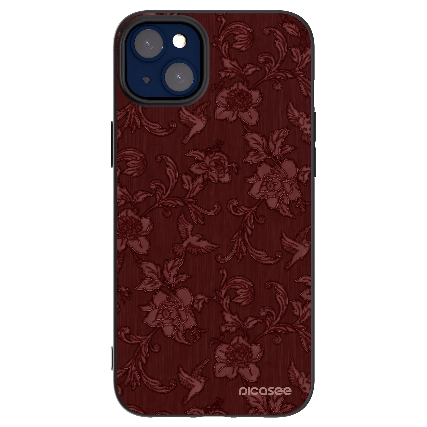 Picasee Μαύρη θήκη σιλικόνης για Apple iPhone 14 Plus - Red Elegance