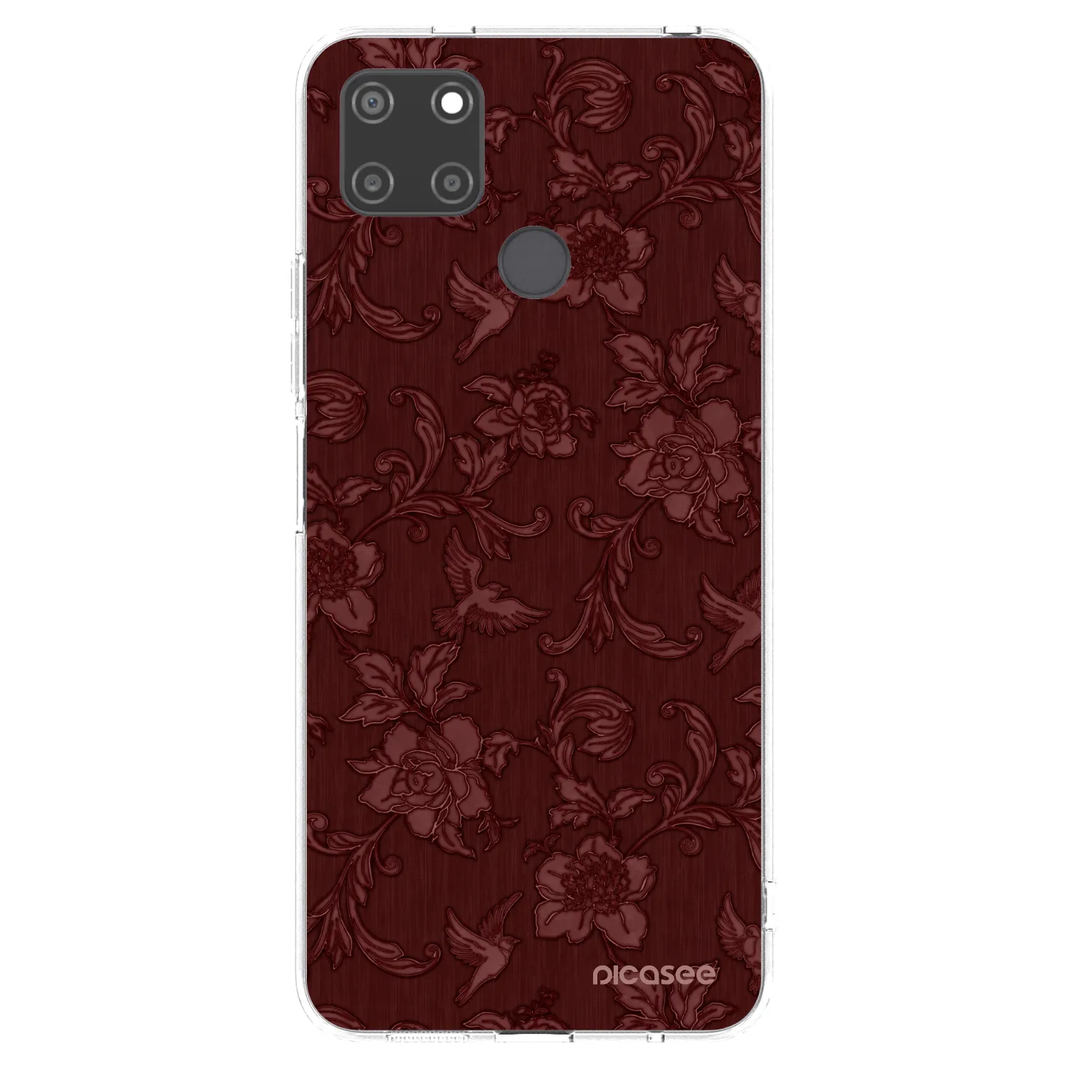 Picasee διαφανής θήκη σιλικόνης Realme C21Y - Red Elegance
