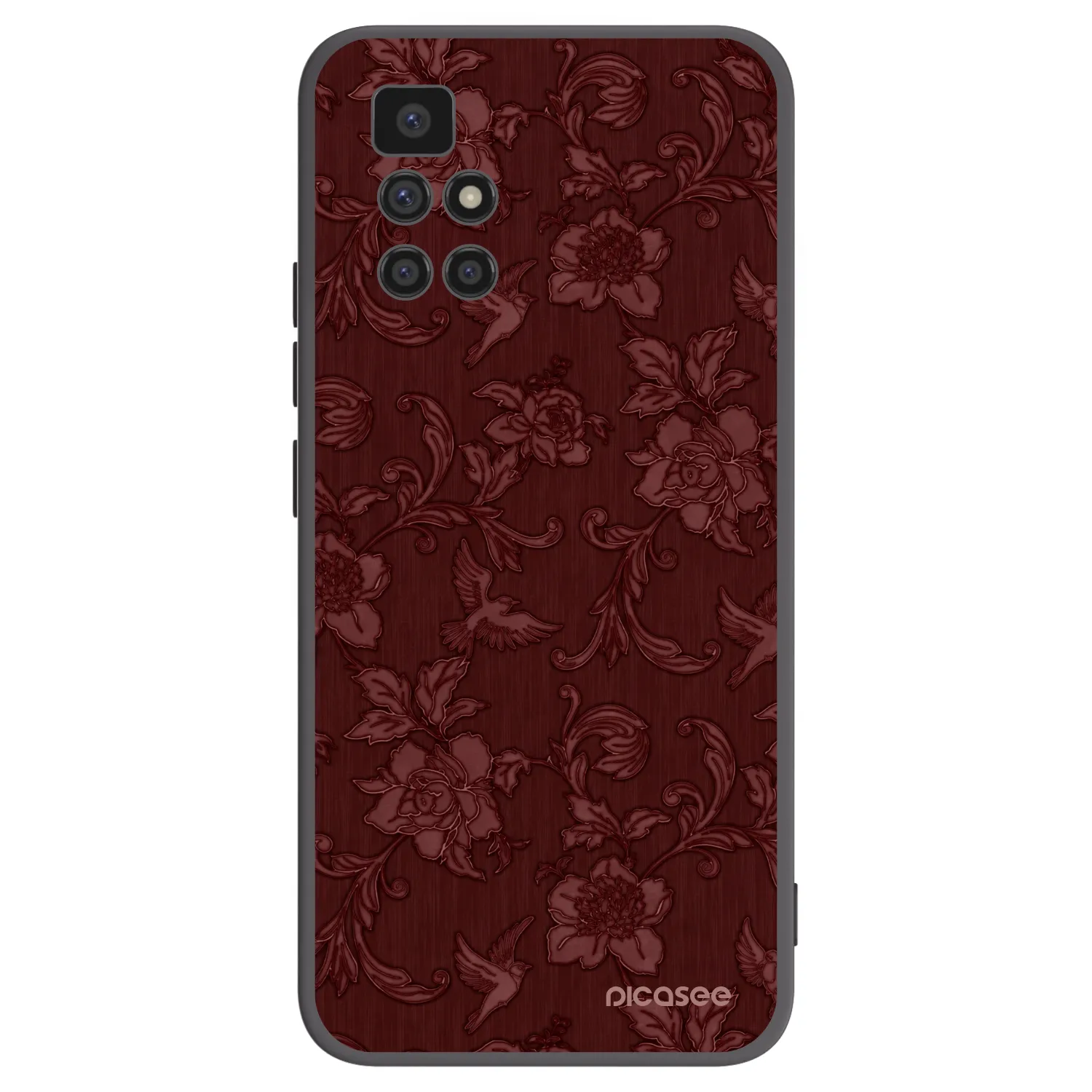 Picasee Μαύρη θήκη σιλικόνης για Xiaomi Redmi 10 (2022) - Red Elegance