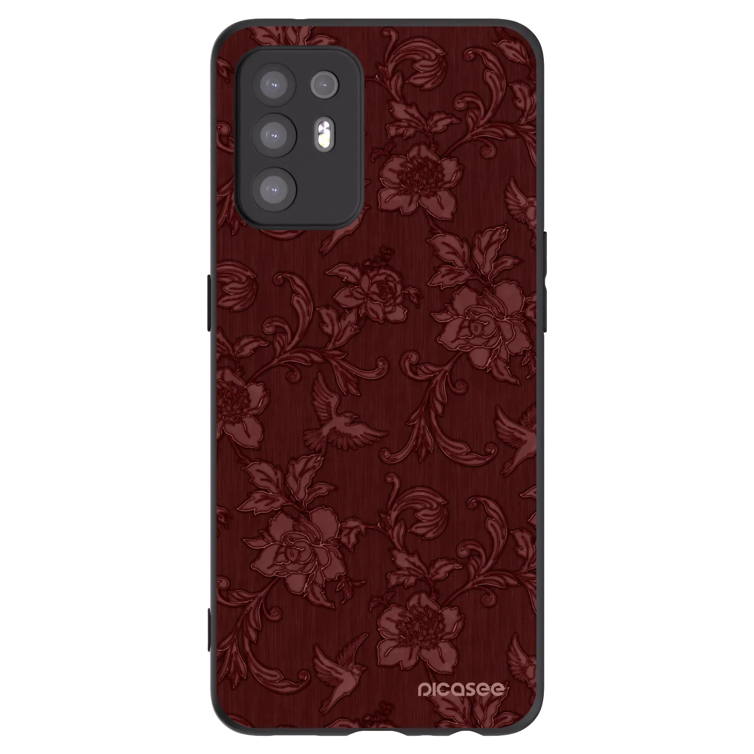 Picasee Μαύρη θήκη σιλικόνης για OPPO A94 5G - Red Elegance
