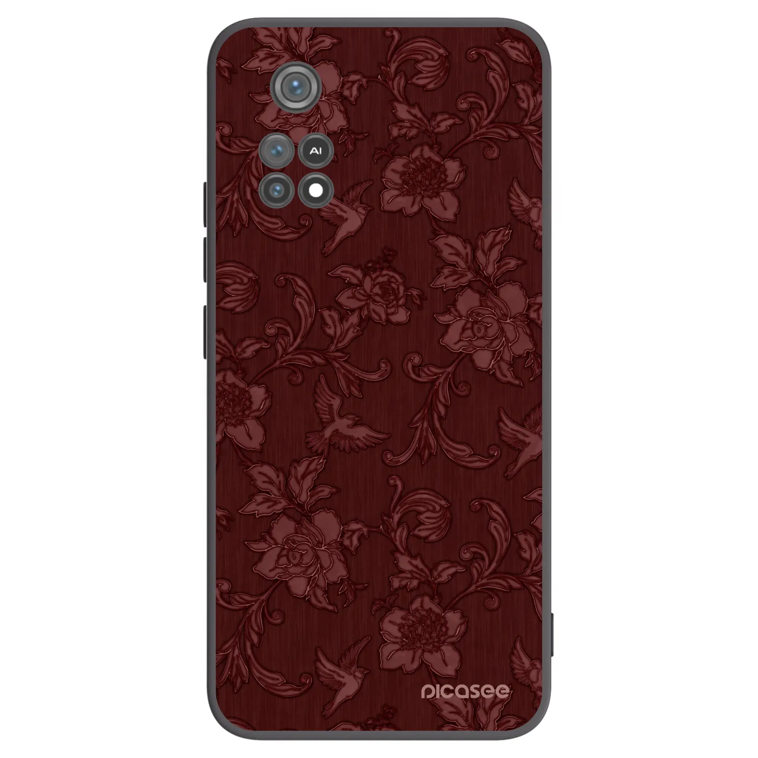 Picasee Μαύρη θήκη σιλικόνης για Xiaomi Poco M4 Pro - Red Elegance