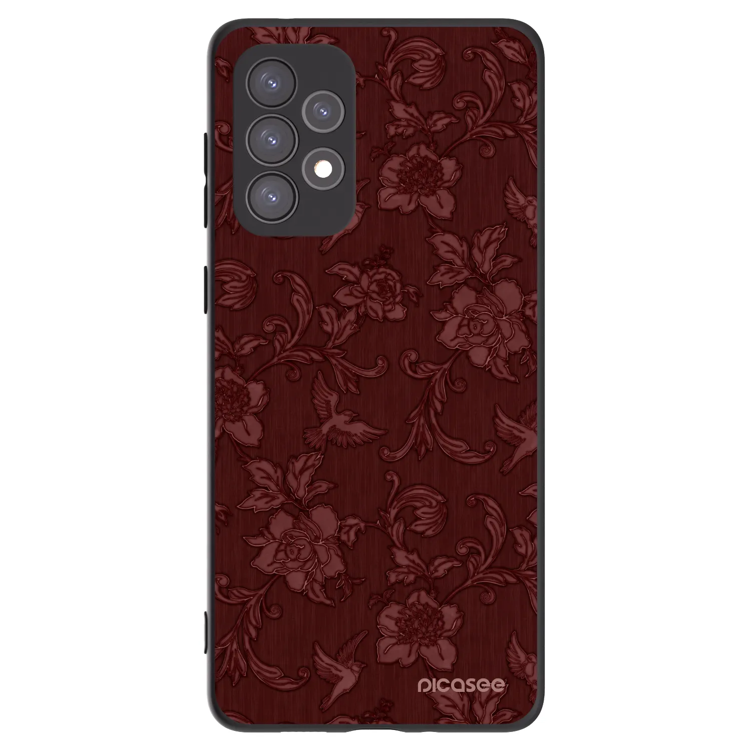 Picasee Μαύρη θήκη σιλικόνης για Samsung Galaxy A73 5G - Red Elegance