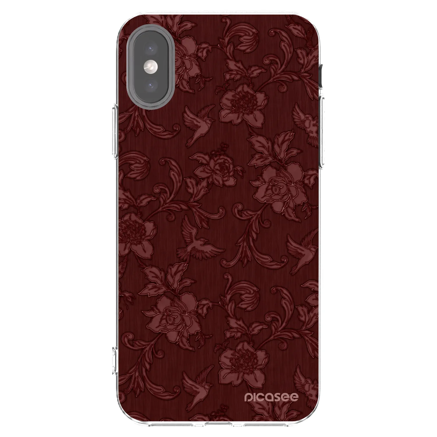 Picasee διαφανής θήκη σιλικόνης Apple iPhone X/XS - Red Elegance