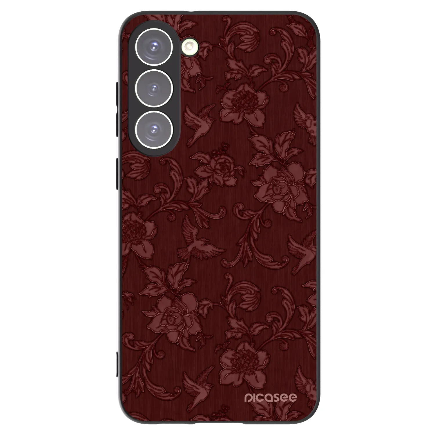Picasee Μαύρη θήκη σιλικόνης για Samsung Galaxy S23+ 5G - Red Elegance
