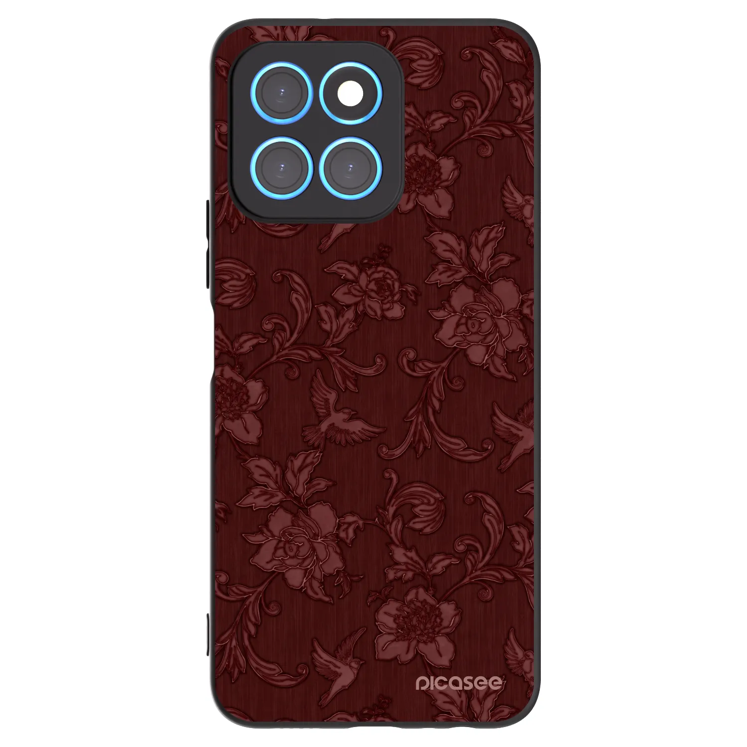 Picasee Μαύρη θήκη σιλικόνης για Honor X8 5G - Red Elegance