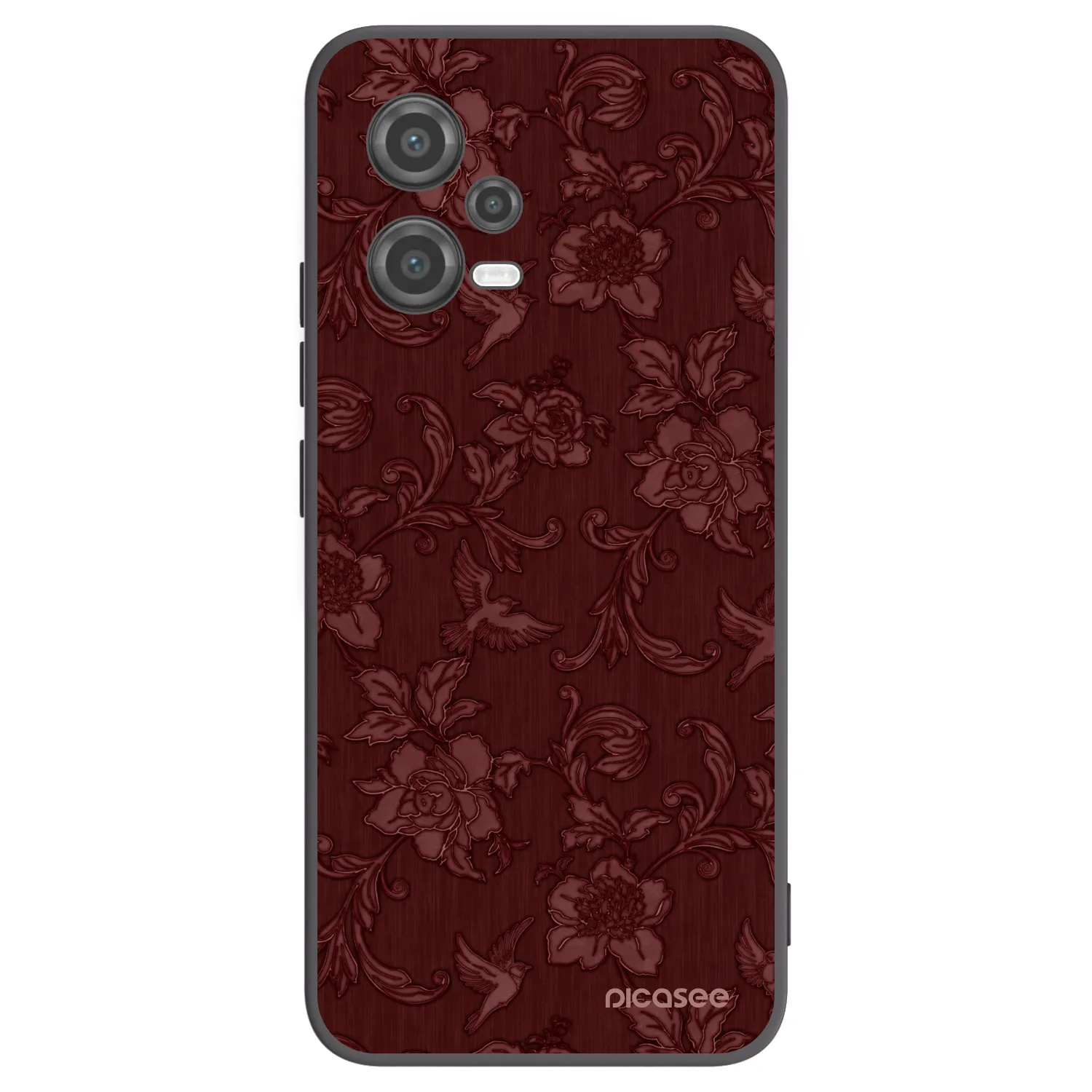 Picasee Μαύρη θήκη σιλικόνης για Xiaomi Poco X5 - Red Elegance