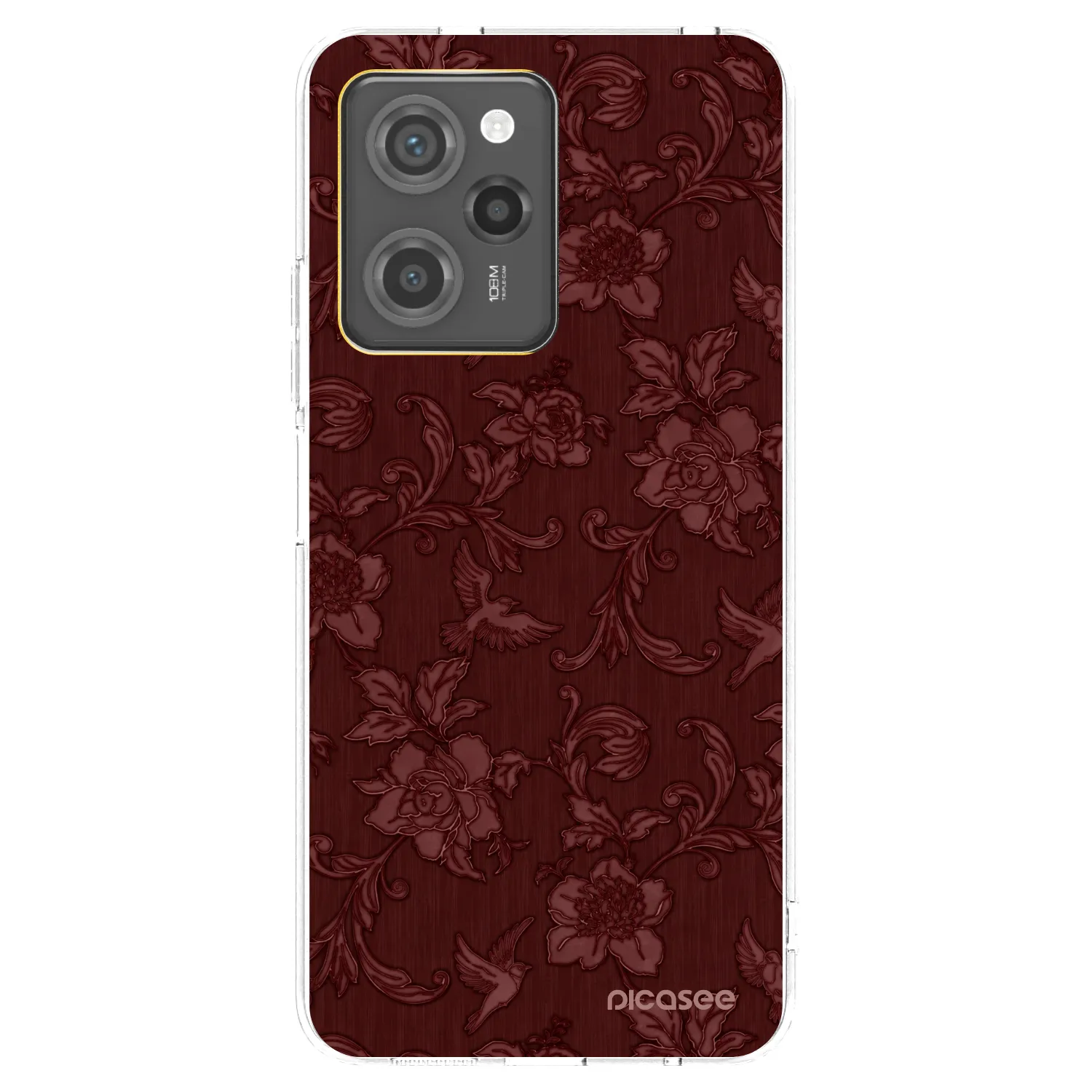 Picasee Μαύρη θήκη σιλικόνης για Xiaomi Poco X5 Pro - Red Elegance