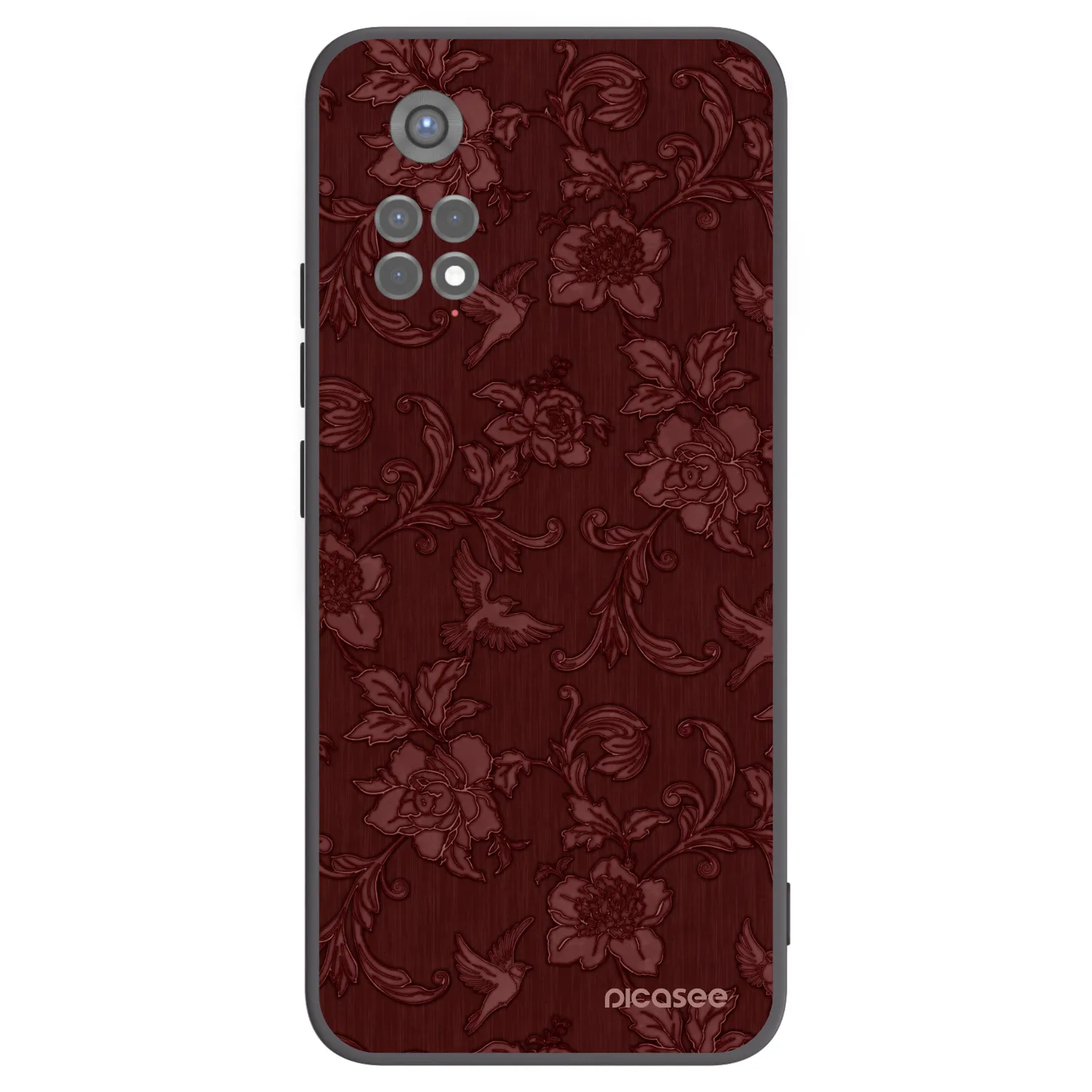 Picasee Μαύρη θήκη σιλικόνης για Xiaomi Redmi Note 11S 5G - Red Elegance