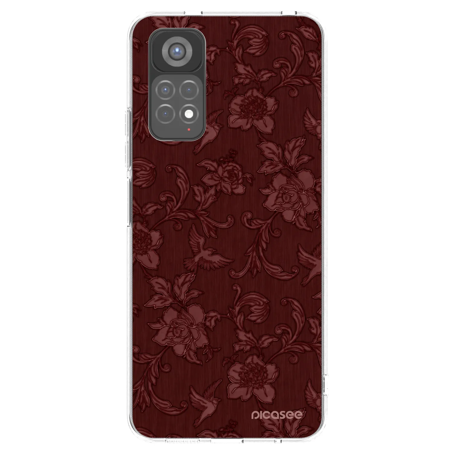Picasee διαφανής θήκη σιλικόνης Xiaomi Redmi Note 11S 5G - Red Elegance