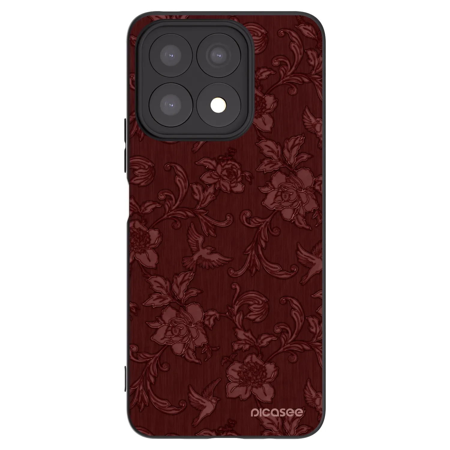 Picasee Μαύρη θήκη σιλικόνης για Honor X8a - Red Elegance